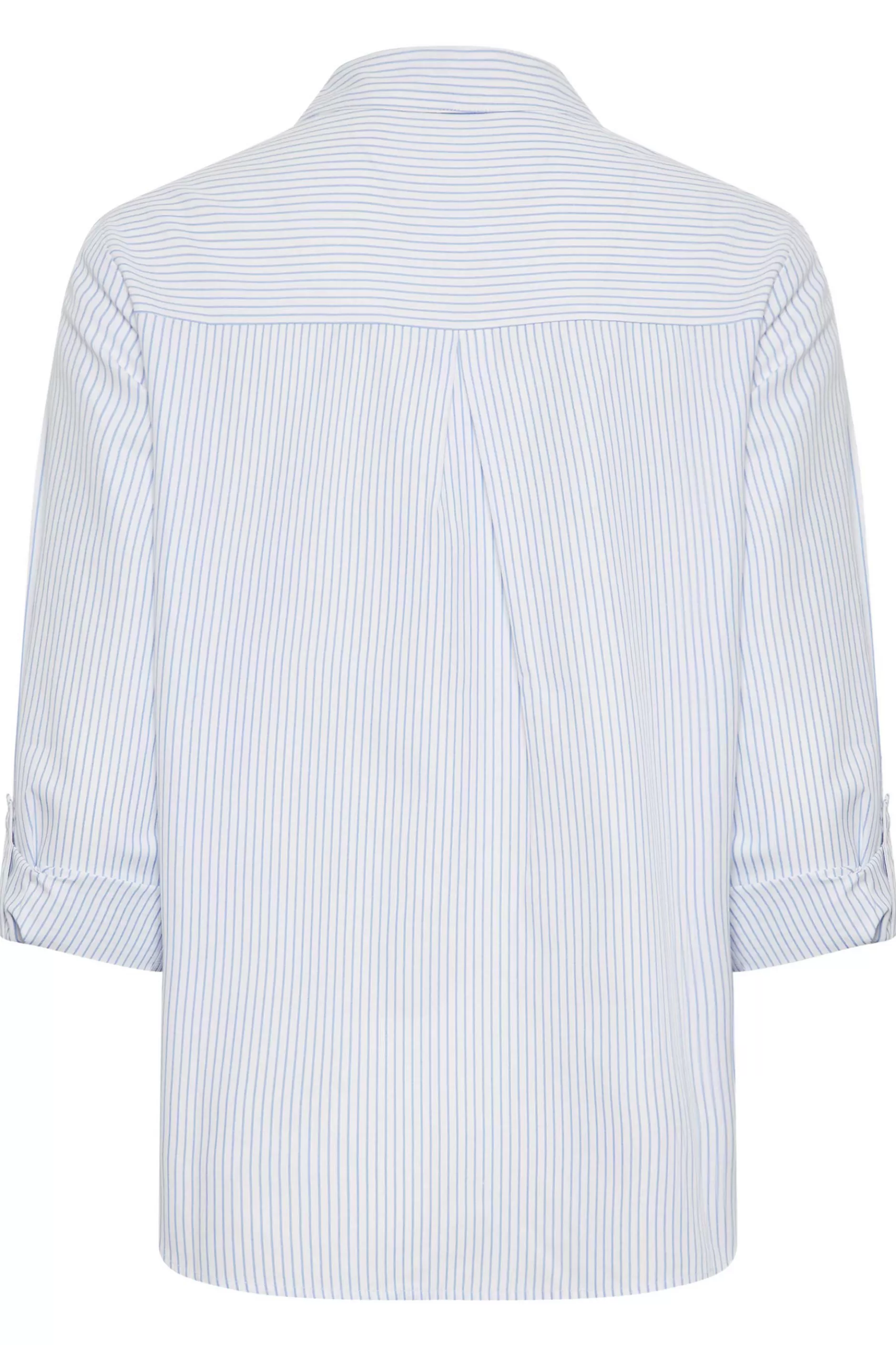 Women M&Co Shirts> Womens Blue & White Striped Shirt