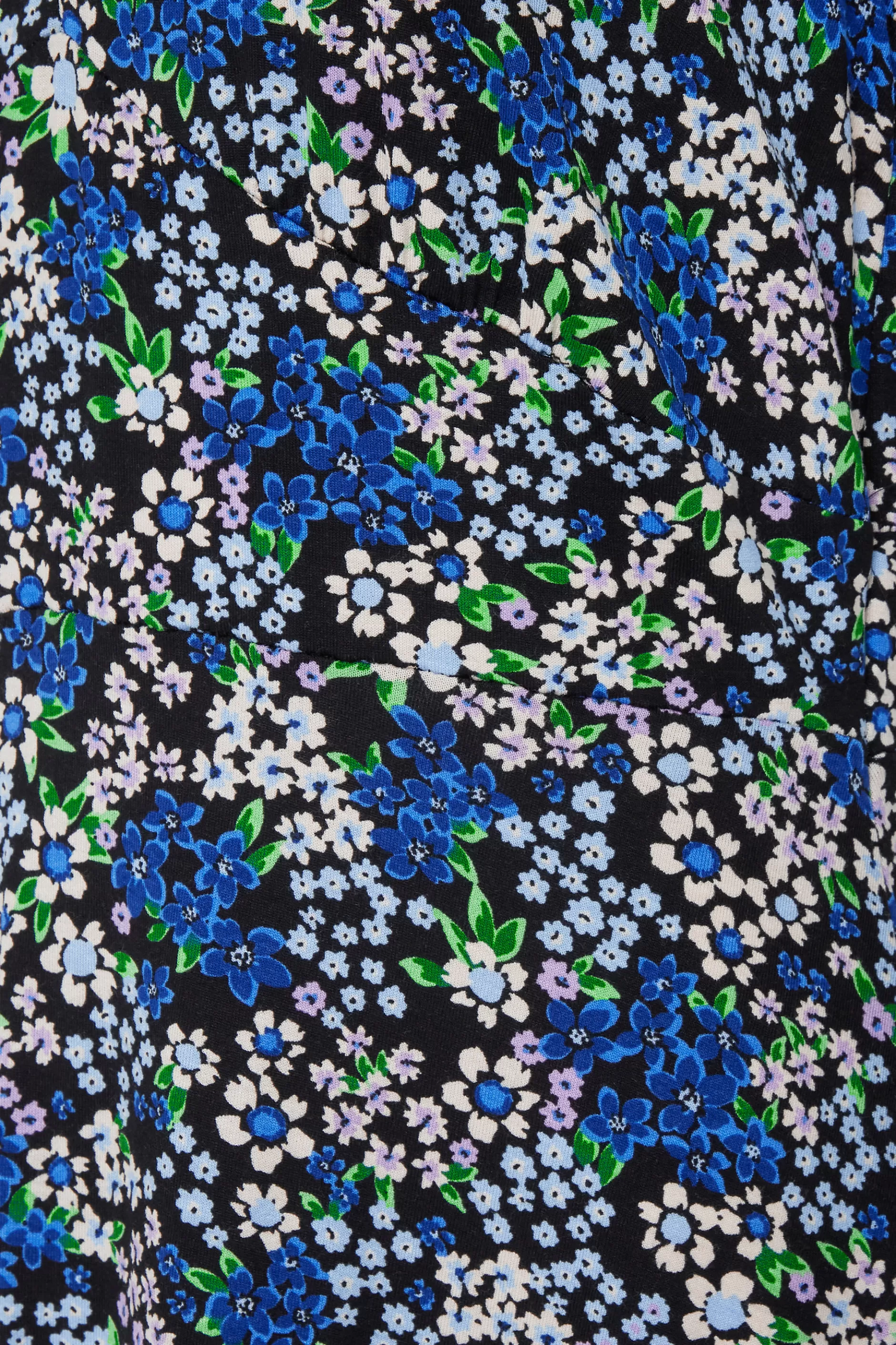 Women M&Co Midi Dresses> Womens Blue Floral Print Frill Sleeve Mini Dress
