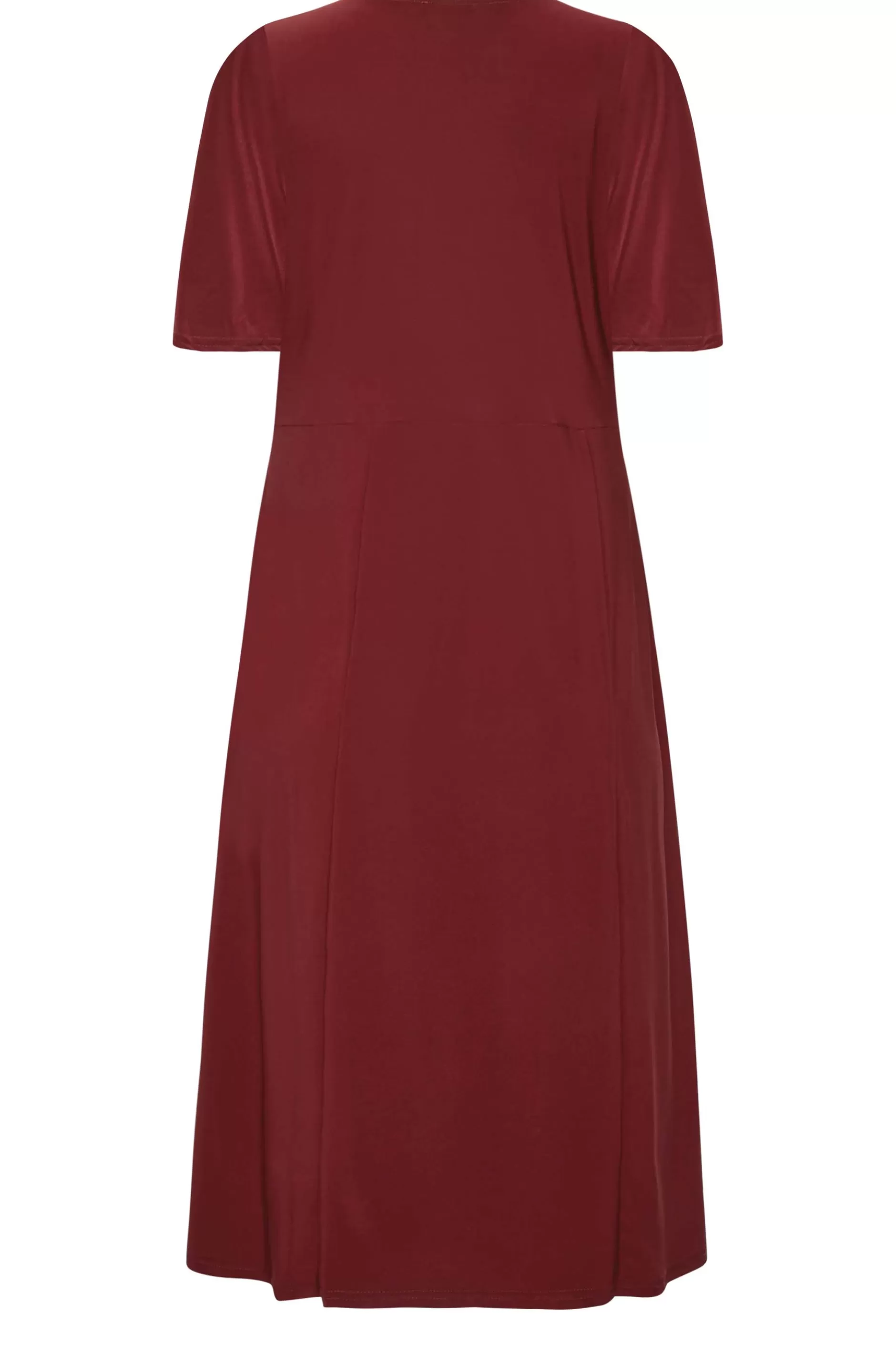 Women M&Co Wedding Guest Dresses> Womens Burgundy Red Angel Sleeve Split Hem Midi Dress