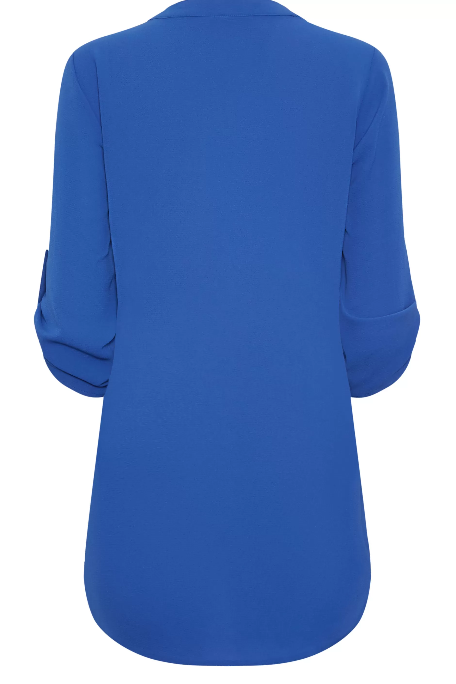 Women M&Co Shirts> Womens Cobalt Blue Statement Button Tab Sleeve Shirt