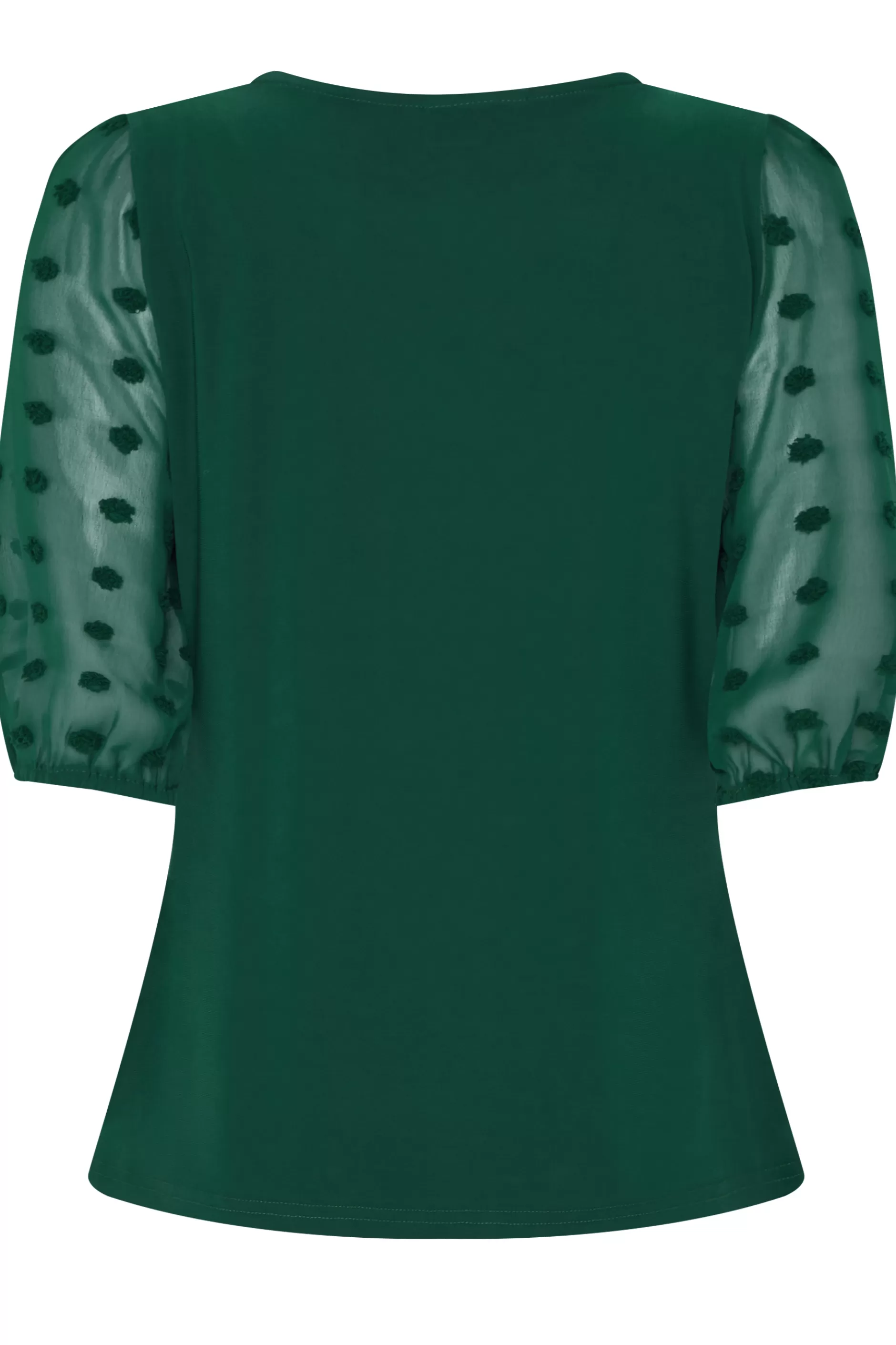 Women M&Co Short Sleeve Tops> Womens Dark Green Polka Dot Short Sleeve Blouse