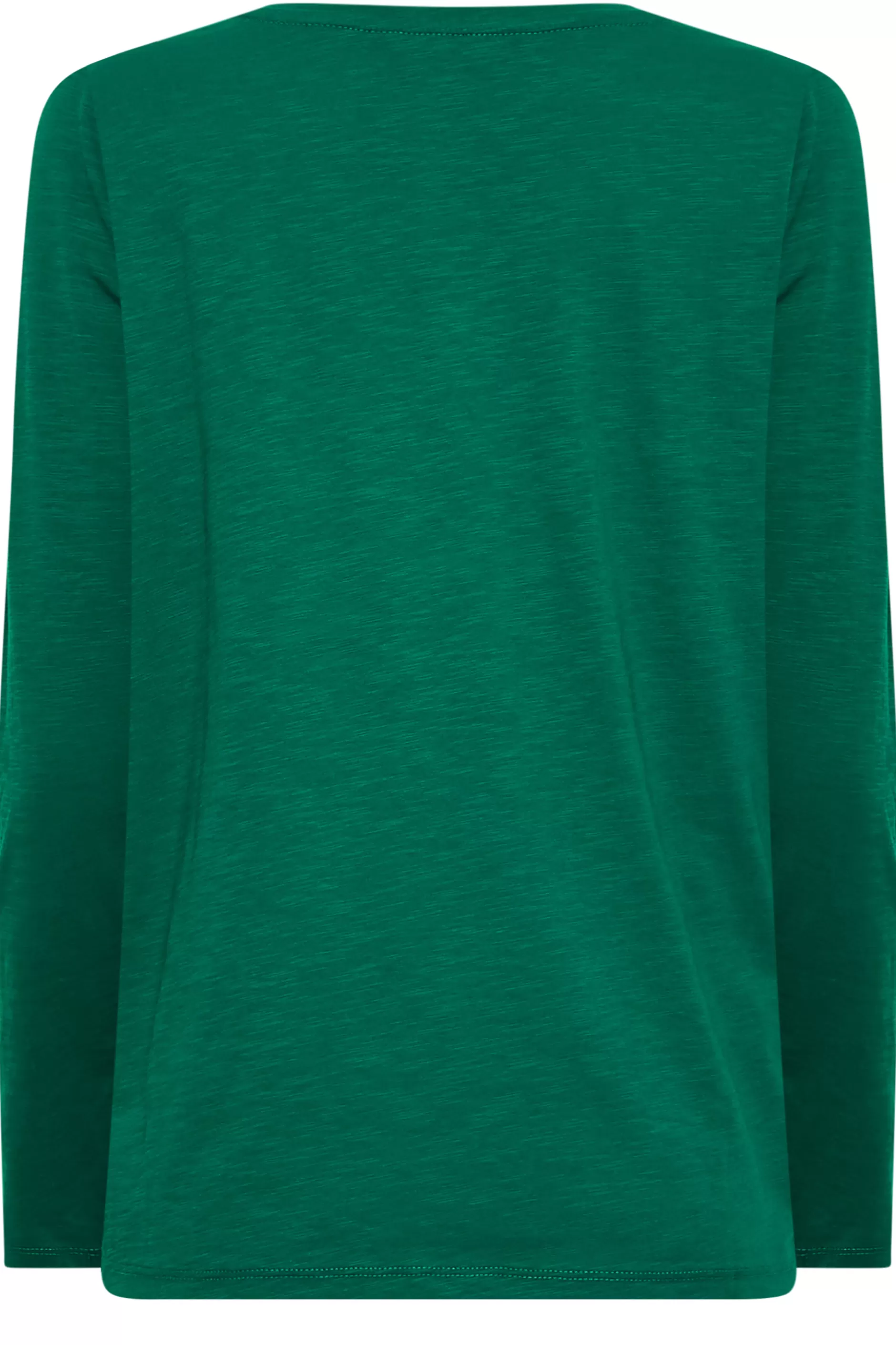 Women M&Co T-Shirts> Womens Dark Green V-Neck Long Sleeve Cotton Blend T-Shirt