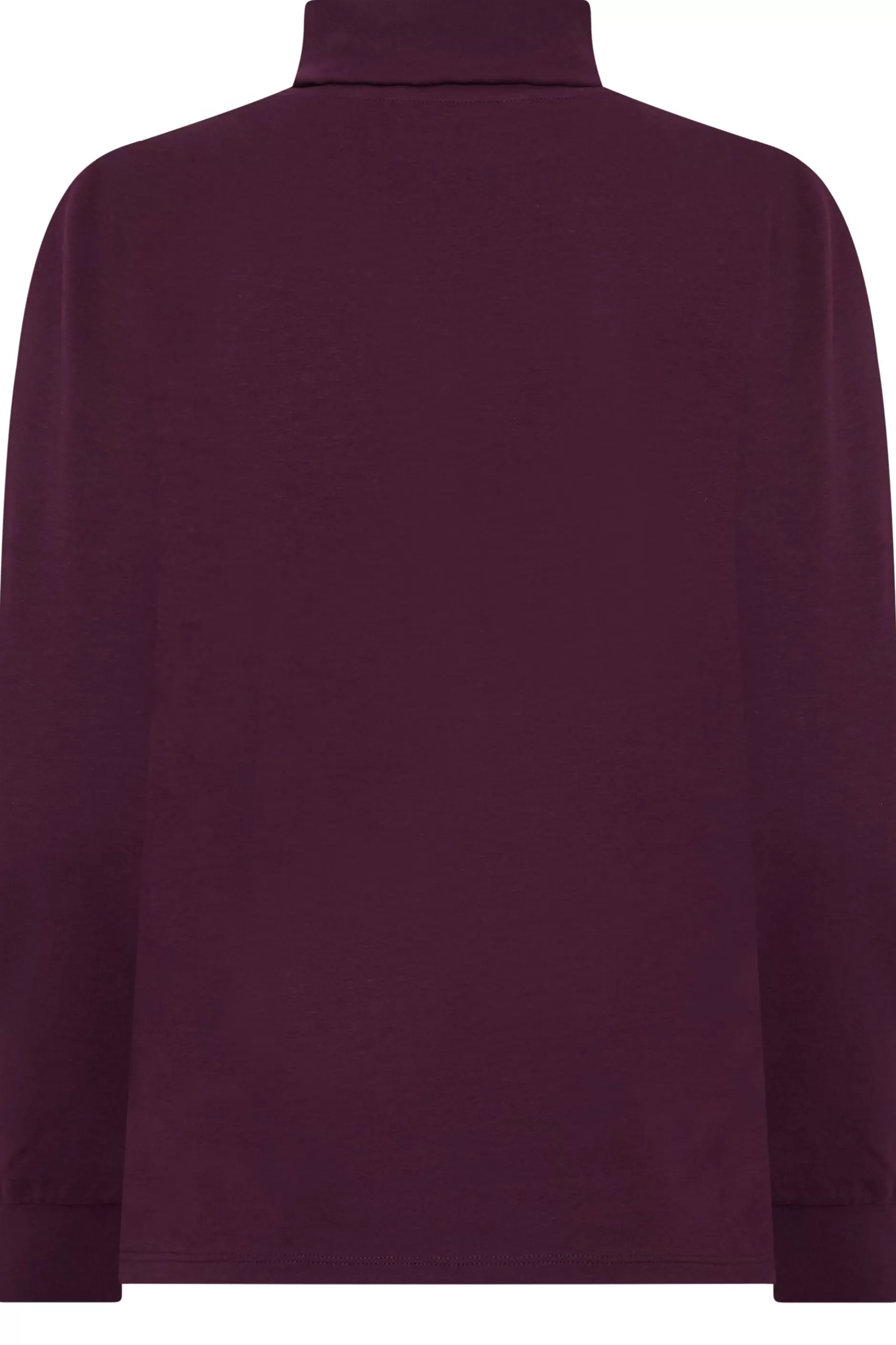Women M&Co T-Shirts> Womens Dark Purple Turtle Neck Long Sleeve Cotton Blend Top