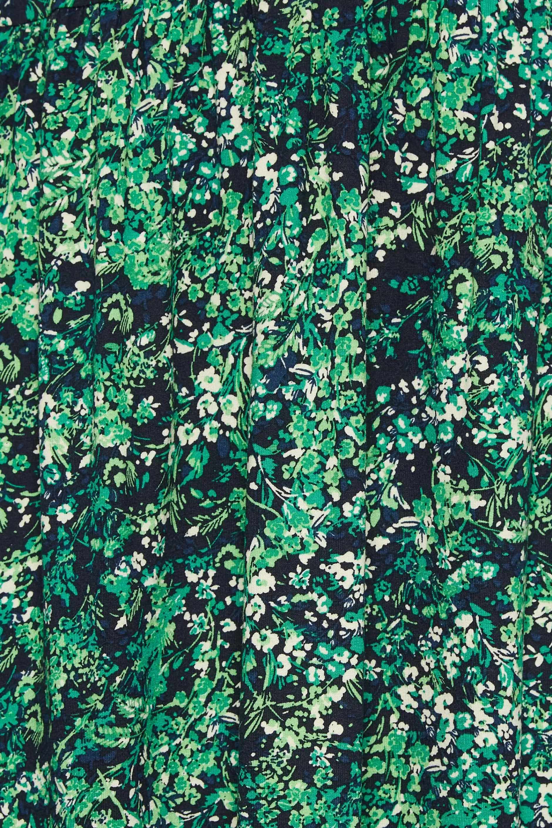 Women M&Co Wedding Guest Dresses> Womens Green Floral Half Placket Midi Smock Dress