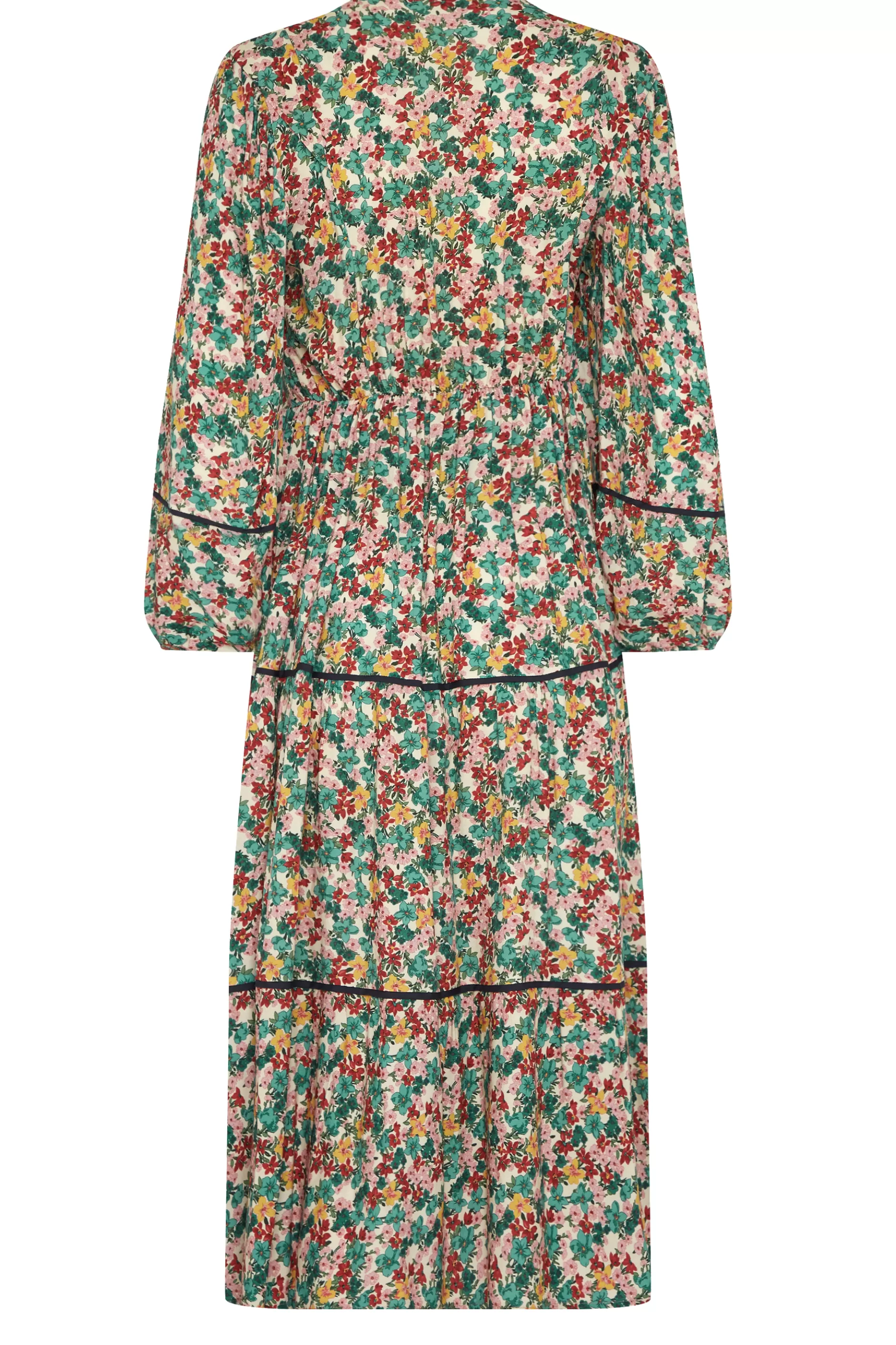 Women M&Co Maxi Dresses> Womens Green Floral Print Crochet Trim Maxi Dress