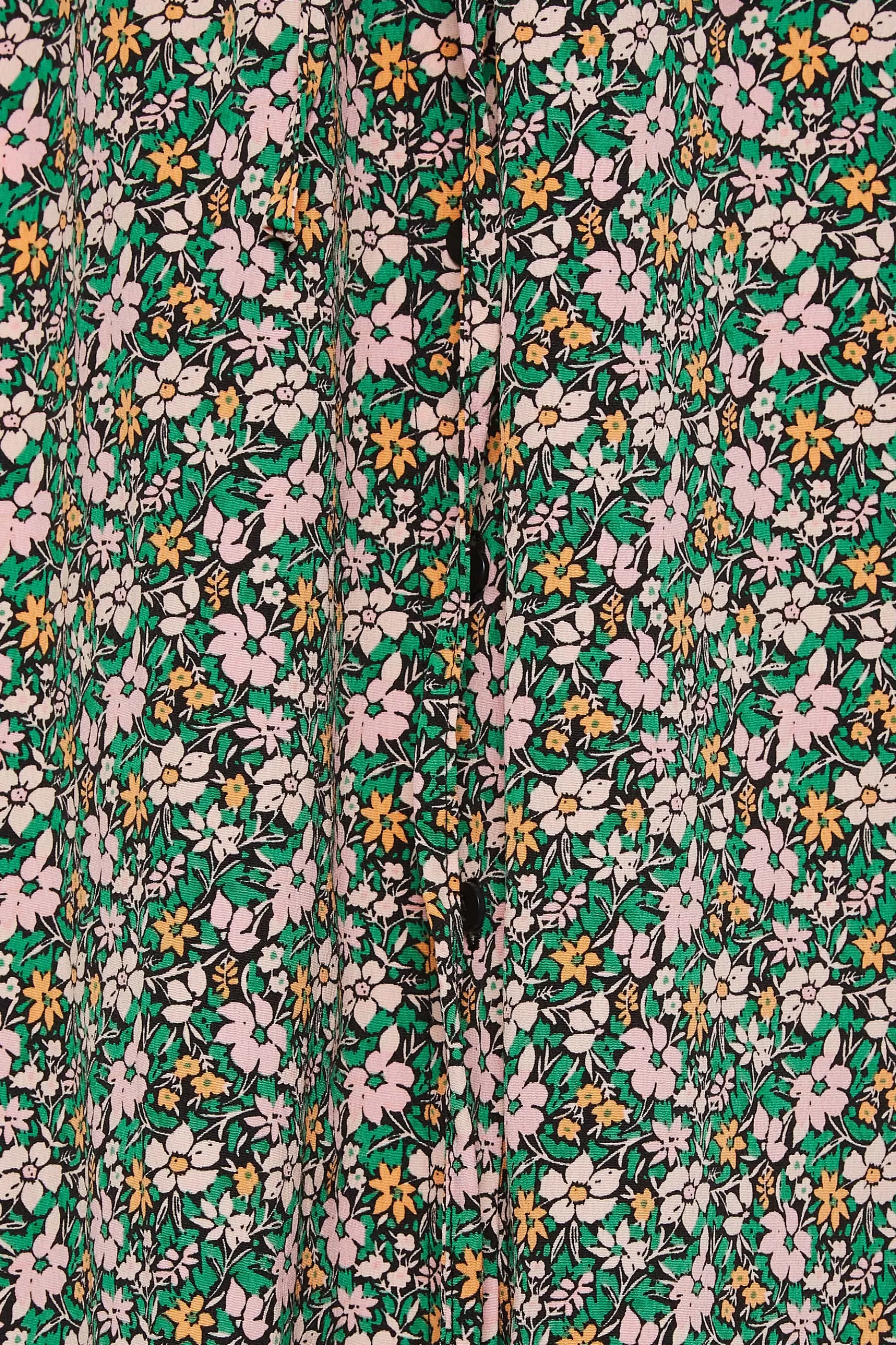 Women M&Co Shirt Dresses> Womens Green Floral Print Midi Shirt Dress