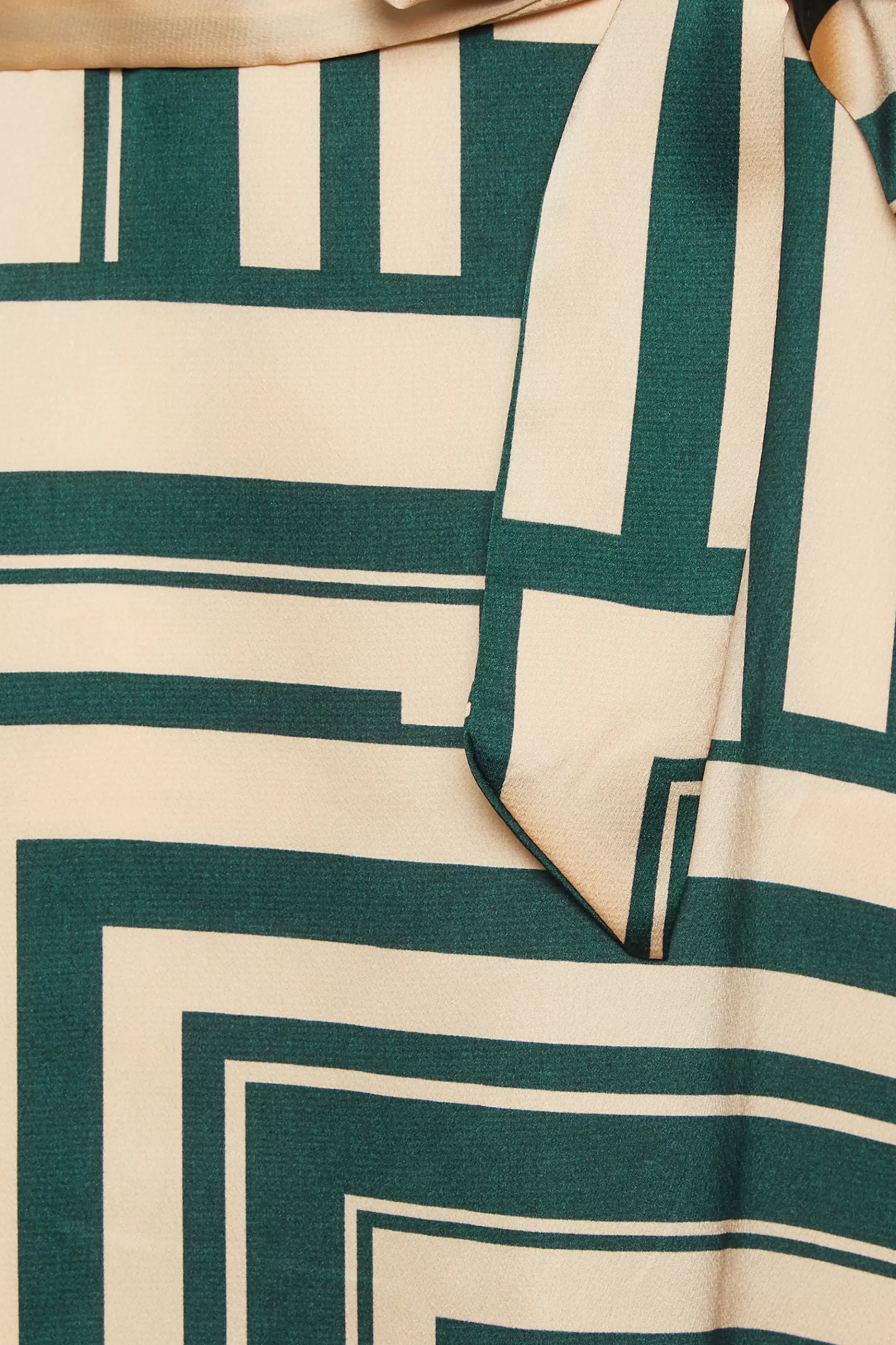 Women M&Co Shirts> Womens Green Geometric Print High Neck Tunic Blouse