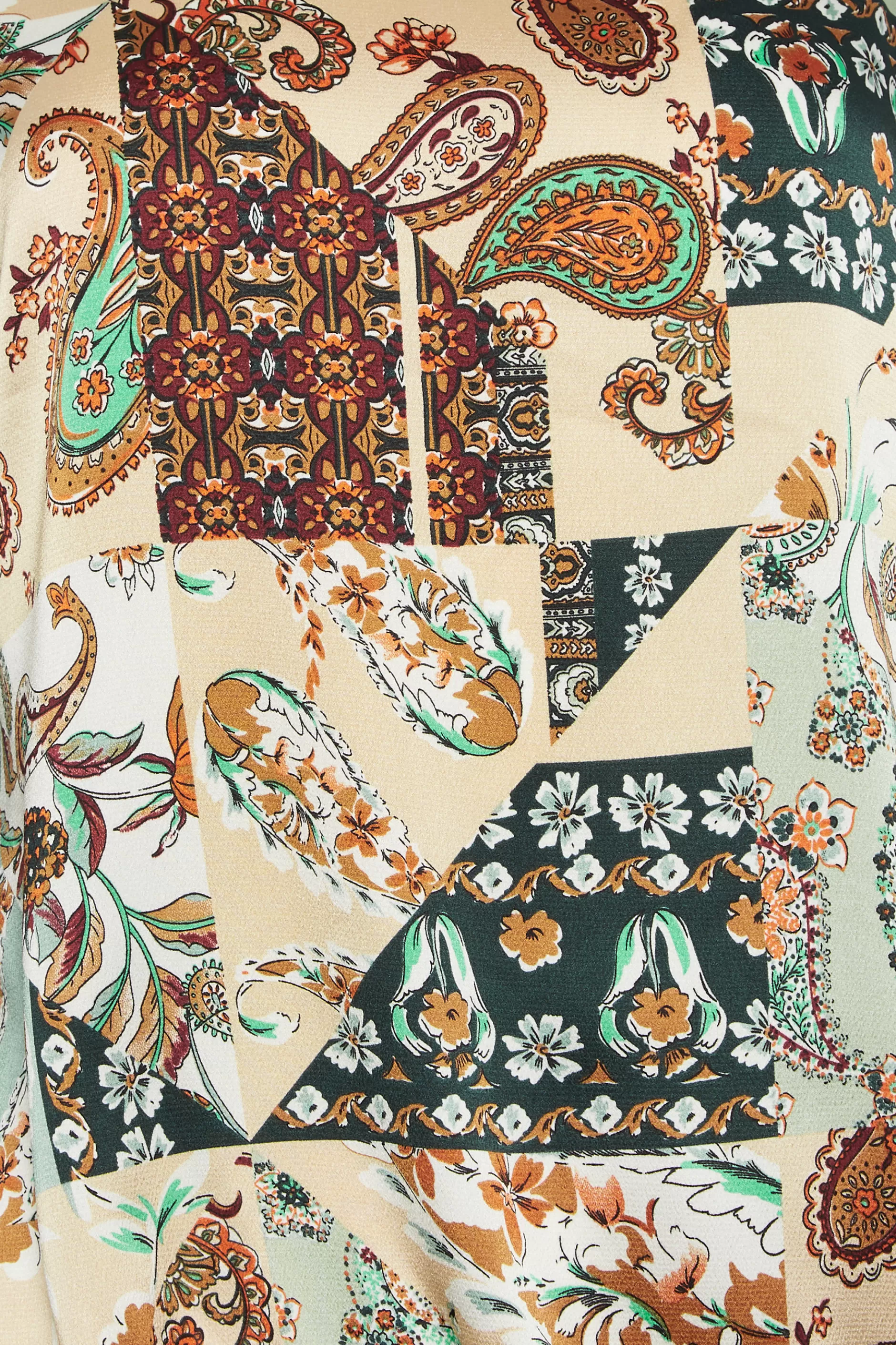 Women M&Co Short Sleeve Tops> Womens Green Paisley Print Short Sleeve Blouse