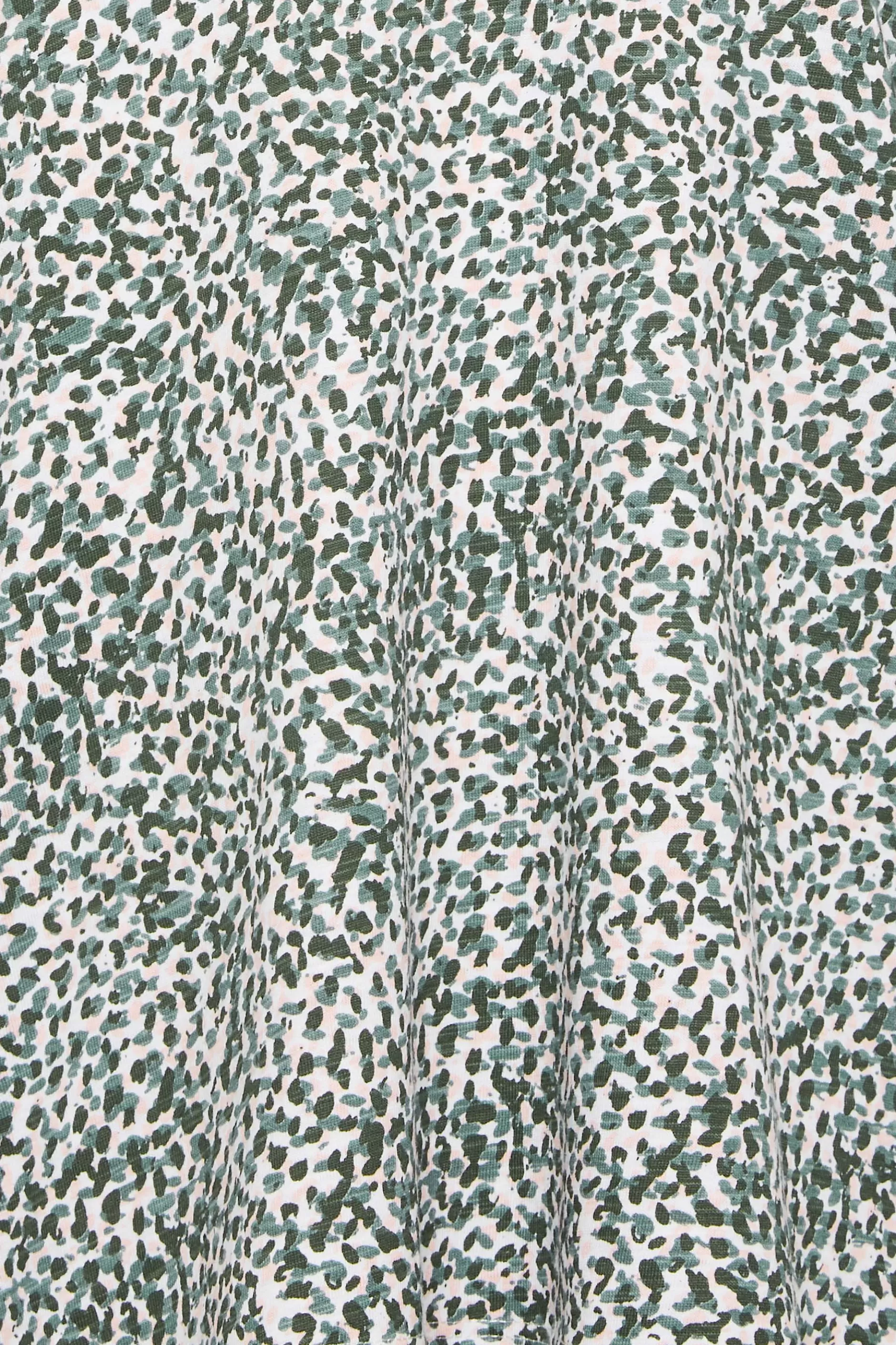 Women M&Co T-Shirts> Womens Green Spot Print Collared Long Sleeve Cotton Top