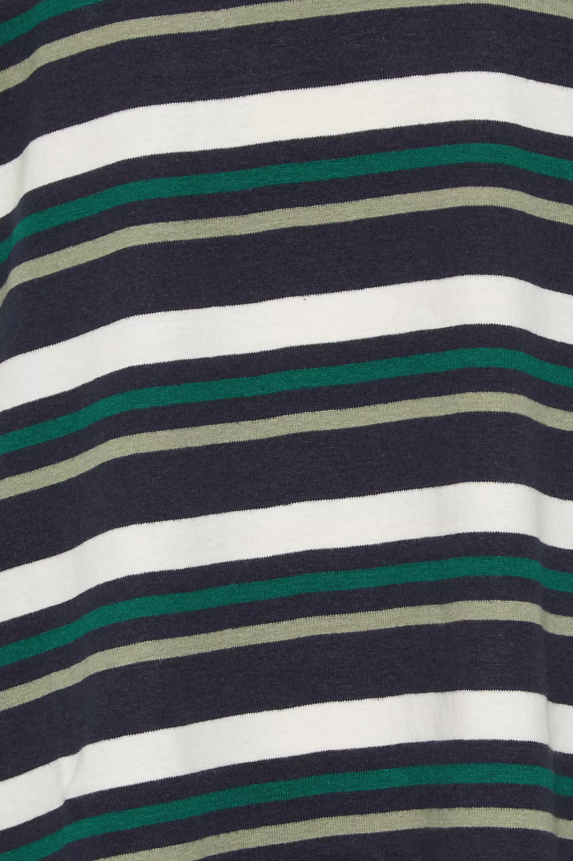Women M&Co Long Sleeve Tops> Womens Green Teal Stripe Cotton Blend Long Sleeve Top