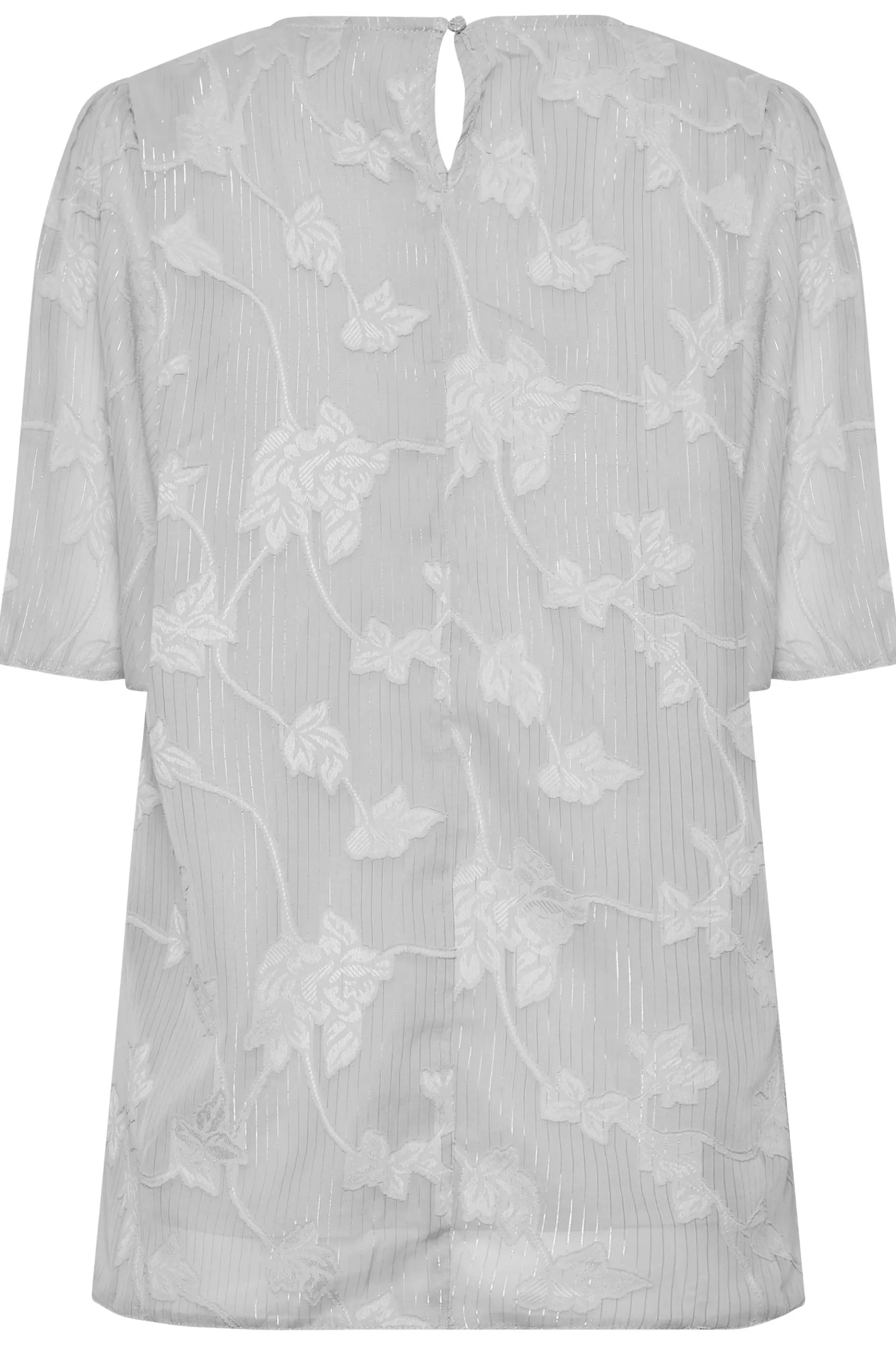 Women M&Co Blouses> Womens Grey Floral Shimmer Angel Sleeve Blouse