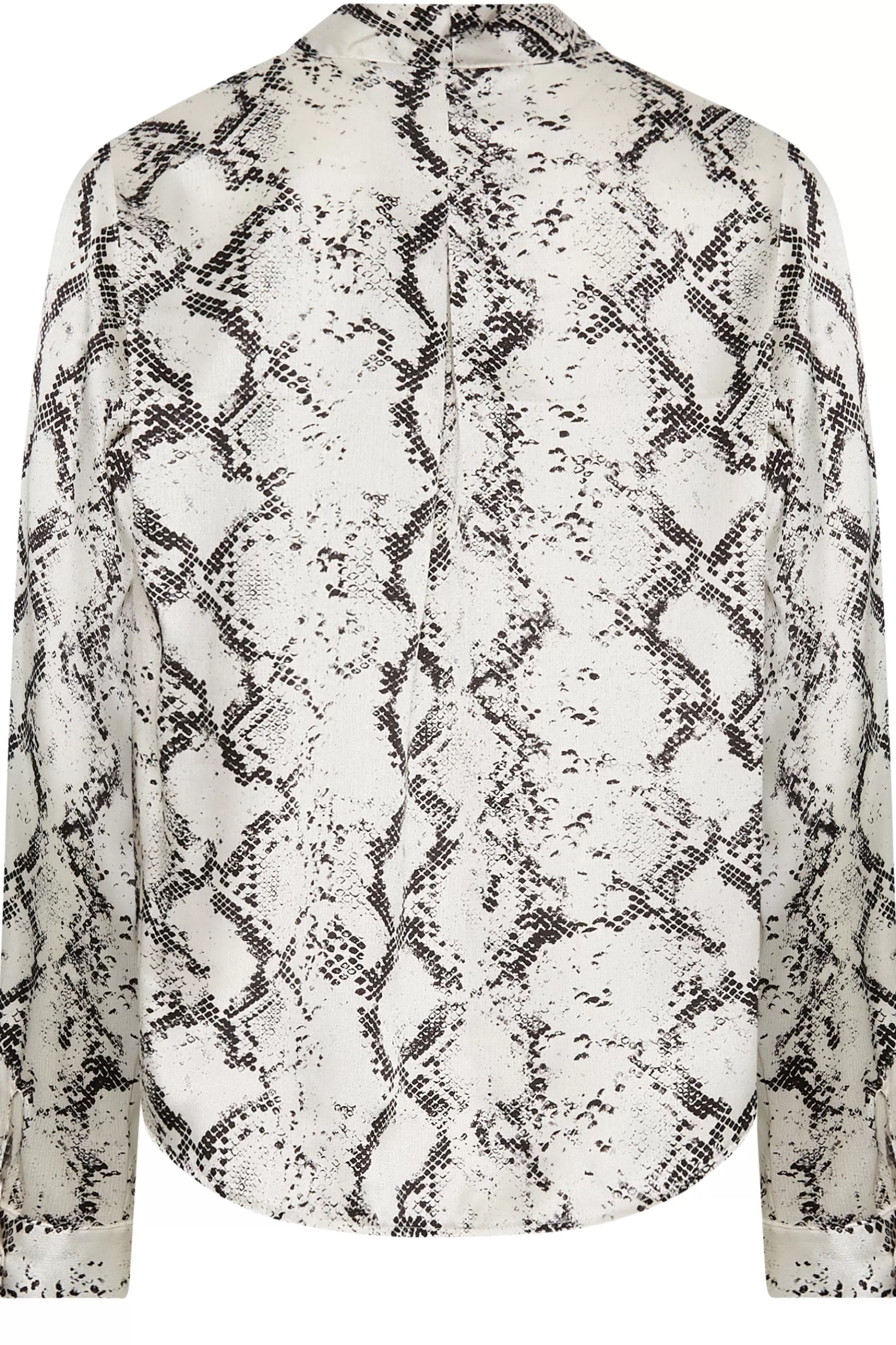 Women M&Co Long Sleeve Tops> Womens Ivory White Snake Print Wrap Front Blouse