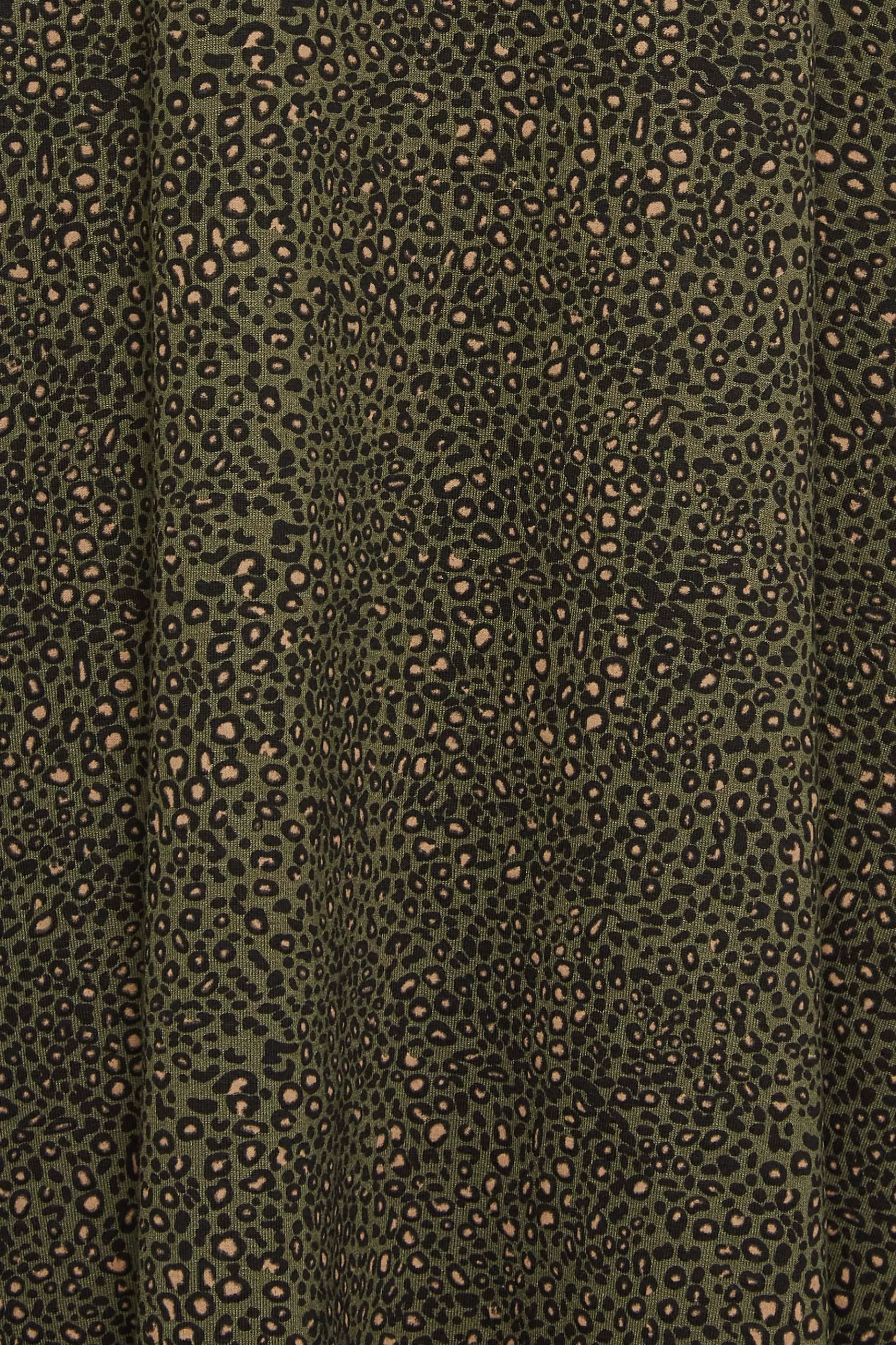 Women M&Co Maxi Dresses> Womens Khaki Green Animal Markings Keyhole Maxi Dress