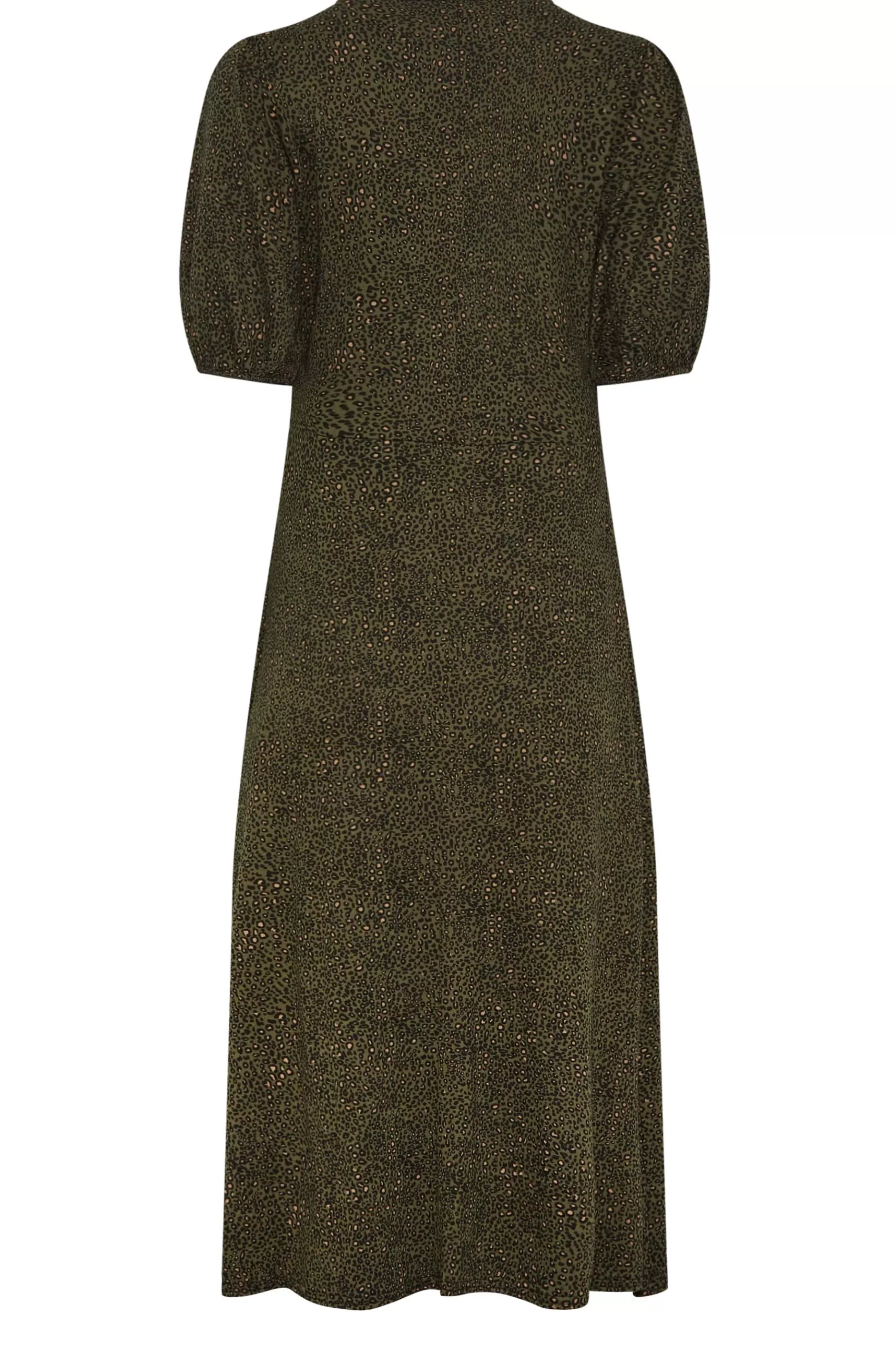 Women M&Co Maxi Dresses> Womens Khaki Green Animal Markings Keyhole Maxi Dress