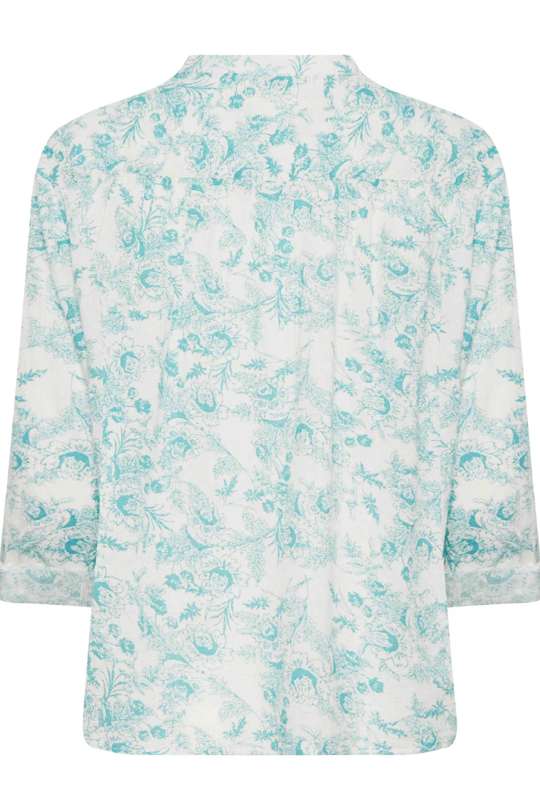Women M&Co Shirts> Womens Light Blue Floral Lace Detail Shirt