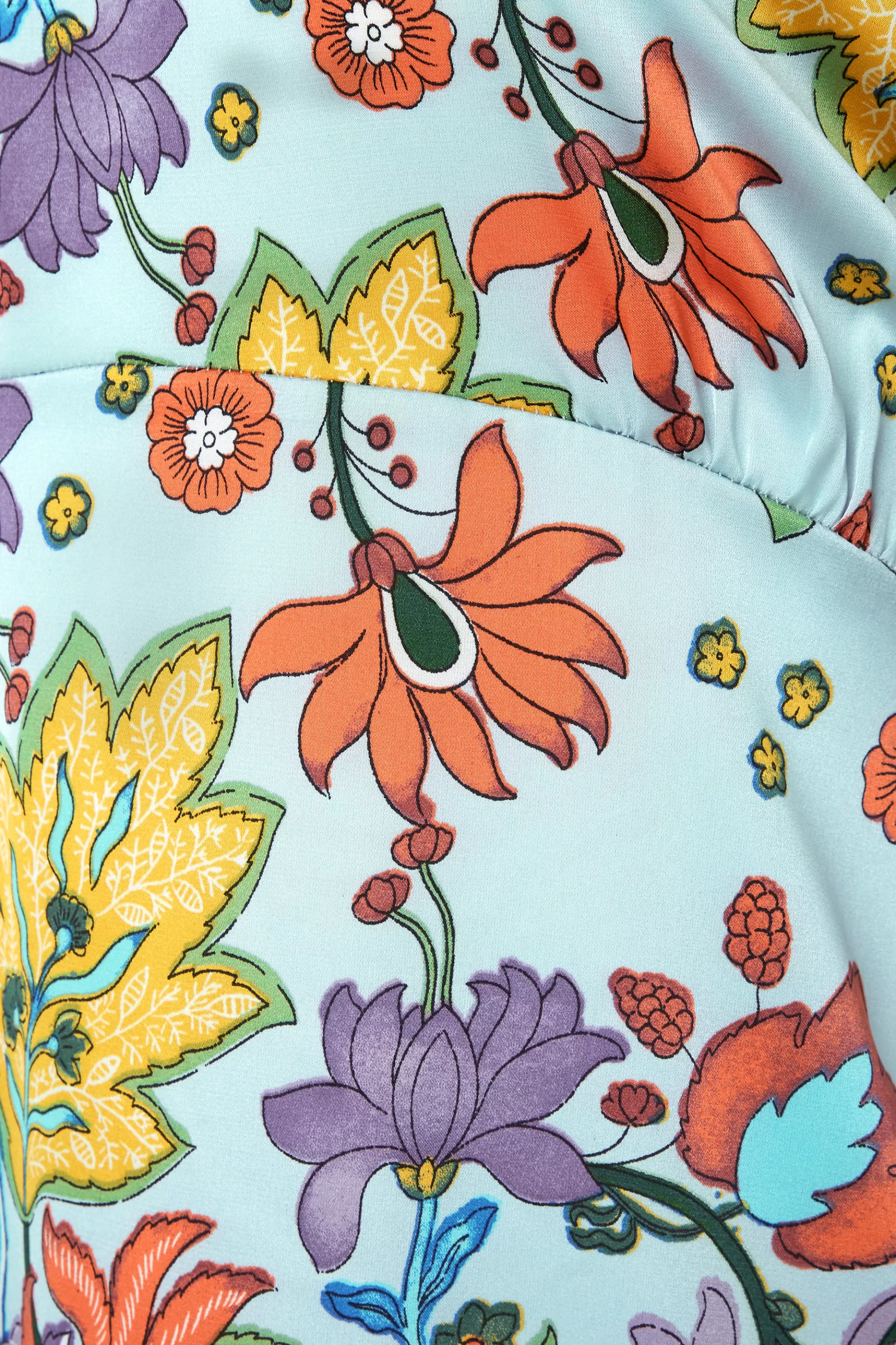 Women M&Co Short Sleeve Tops> Womens Light Blue Floral Tie Back Blouse