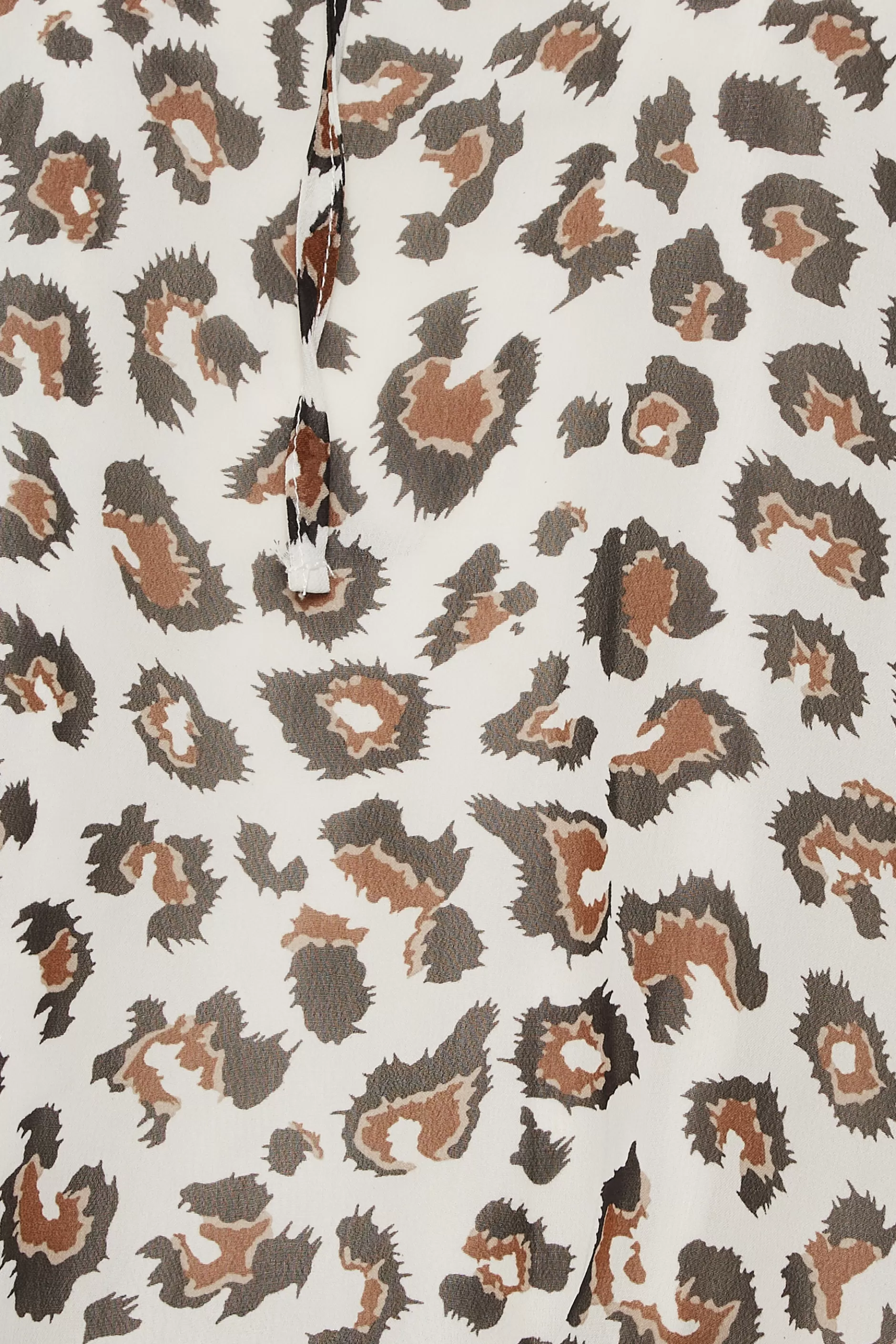 Women M&Co Blouses> Womens Natural Brown Animal Print Tie Neck Blouse