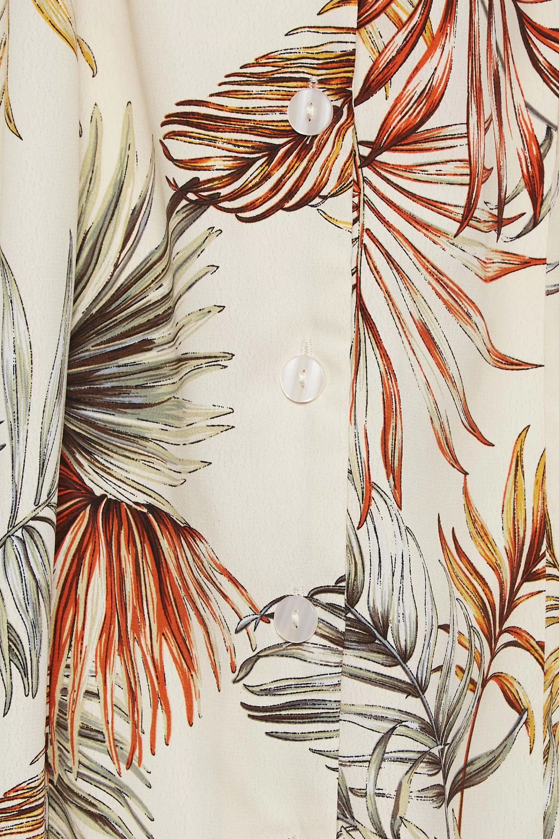 Women M&Co Wedding Guest Dresses> Womens Natural Brown Tropical Print Shirred Waist Midi Dress