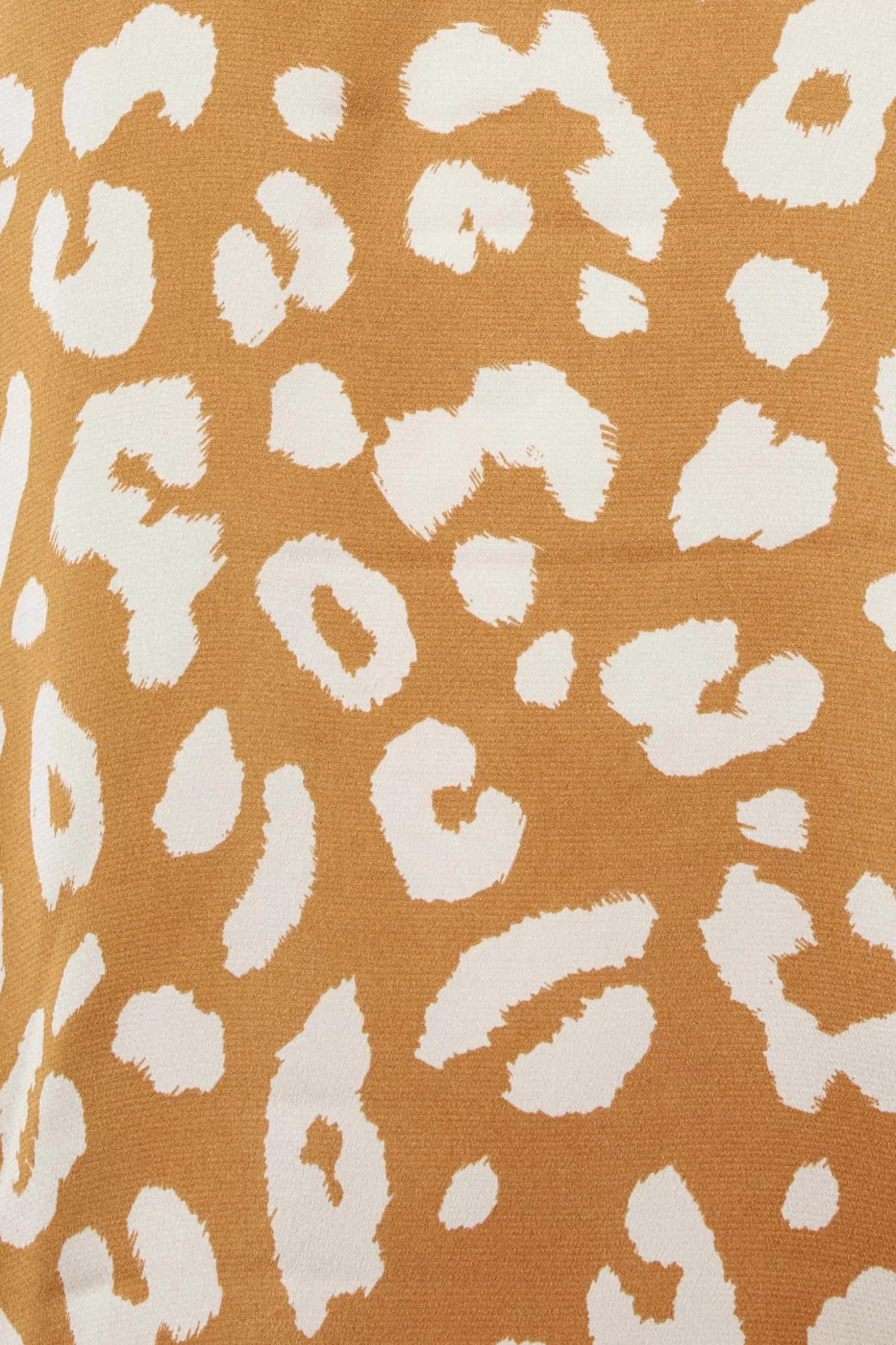 Women M&Co Long Sleeve Tops> Womens Orange Leopard Print High Neck Satin Blouse