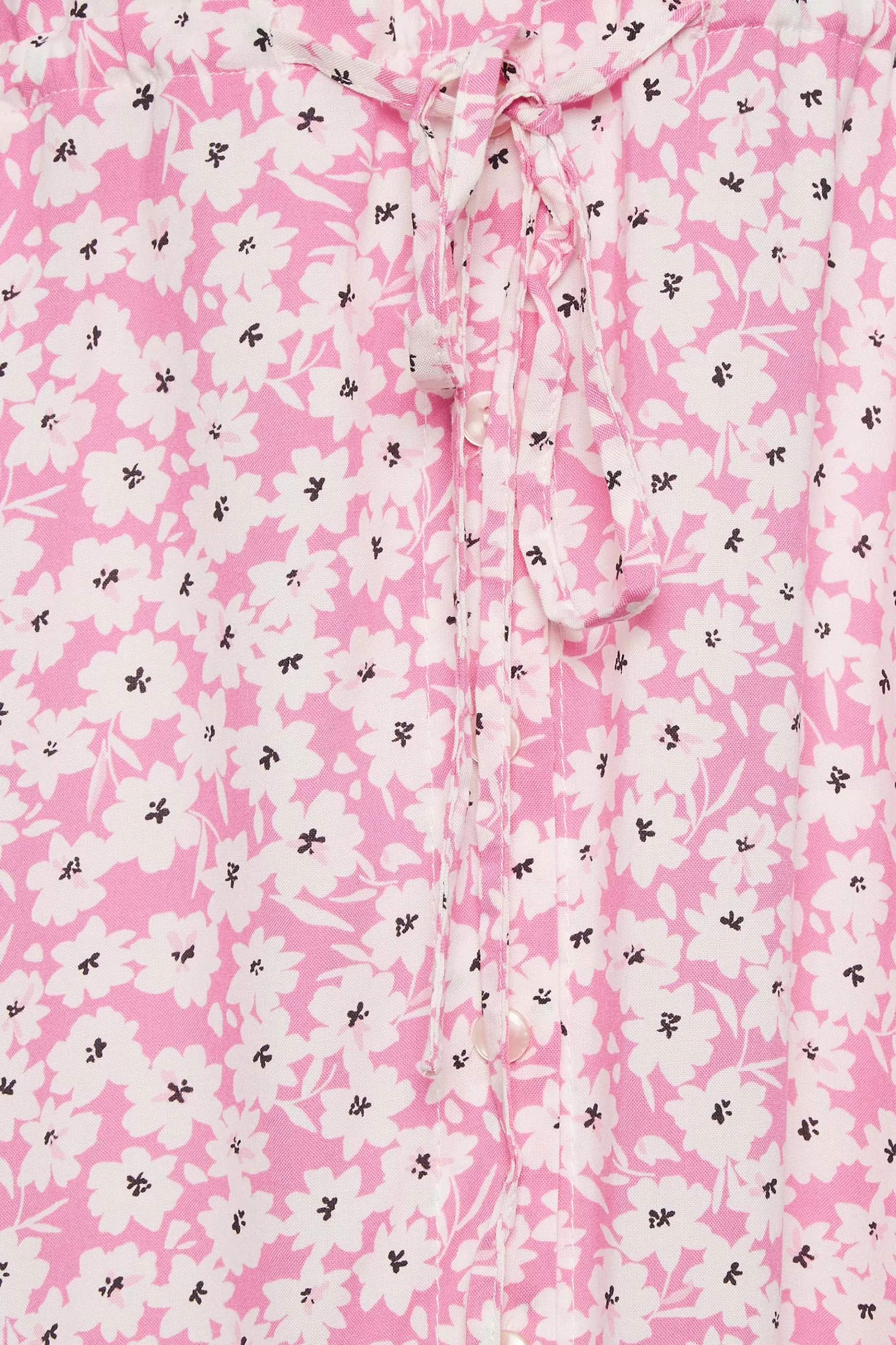 Women M&Co Shirt Dresses> Womens Pink Floral Print Midi Shirt Dress