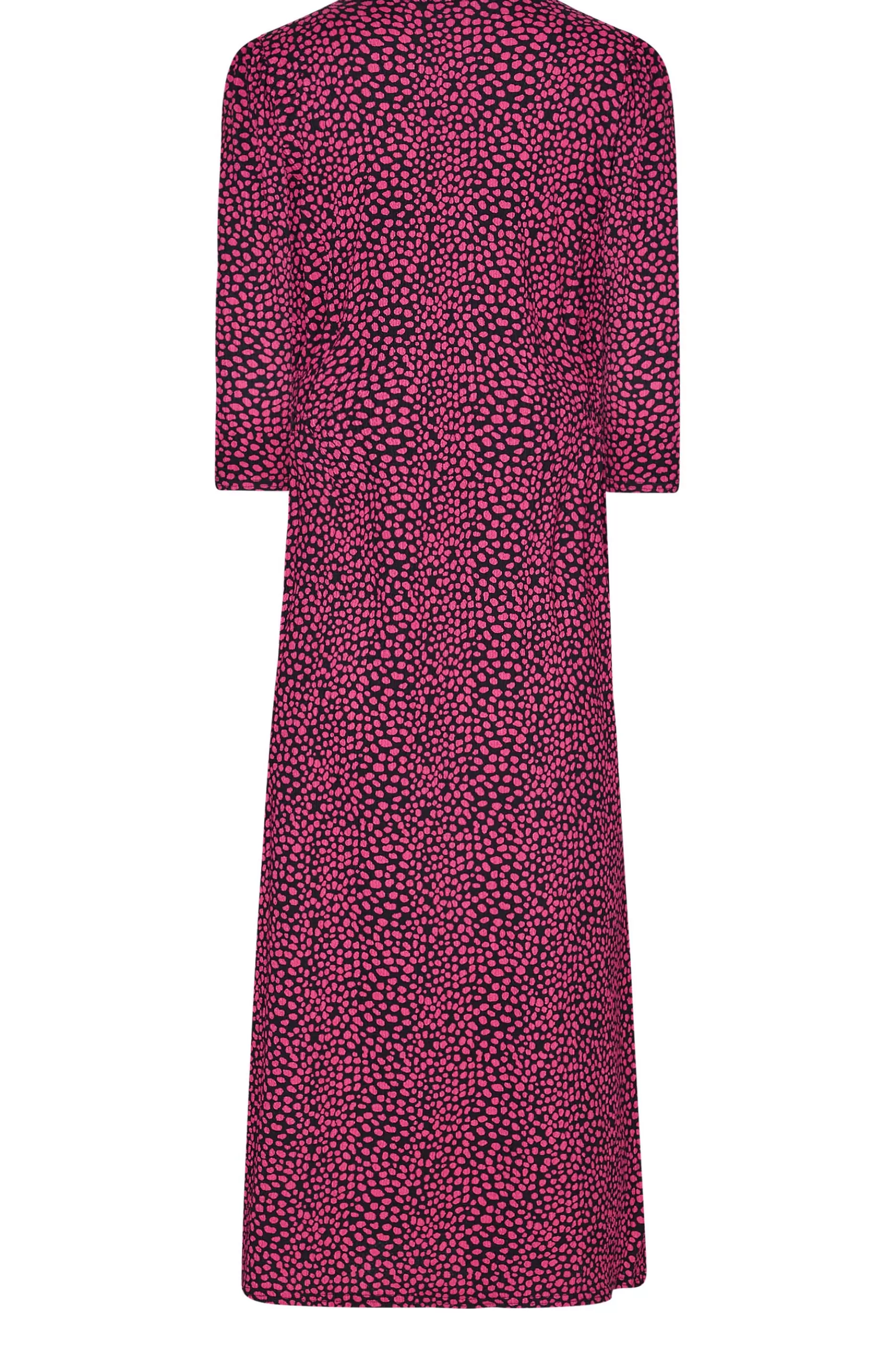 Women M&Co Wedding Guest Dresses> Womens Pink Spot Print Button Through Midi Dress