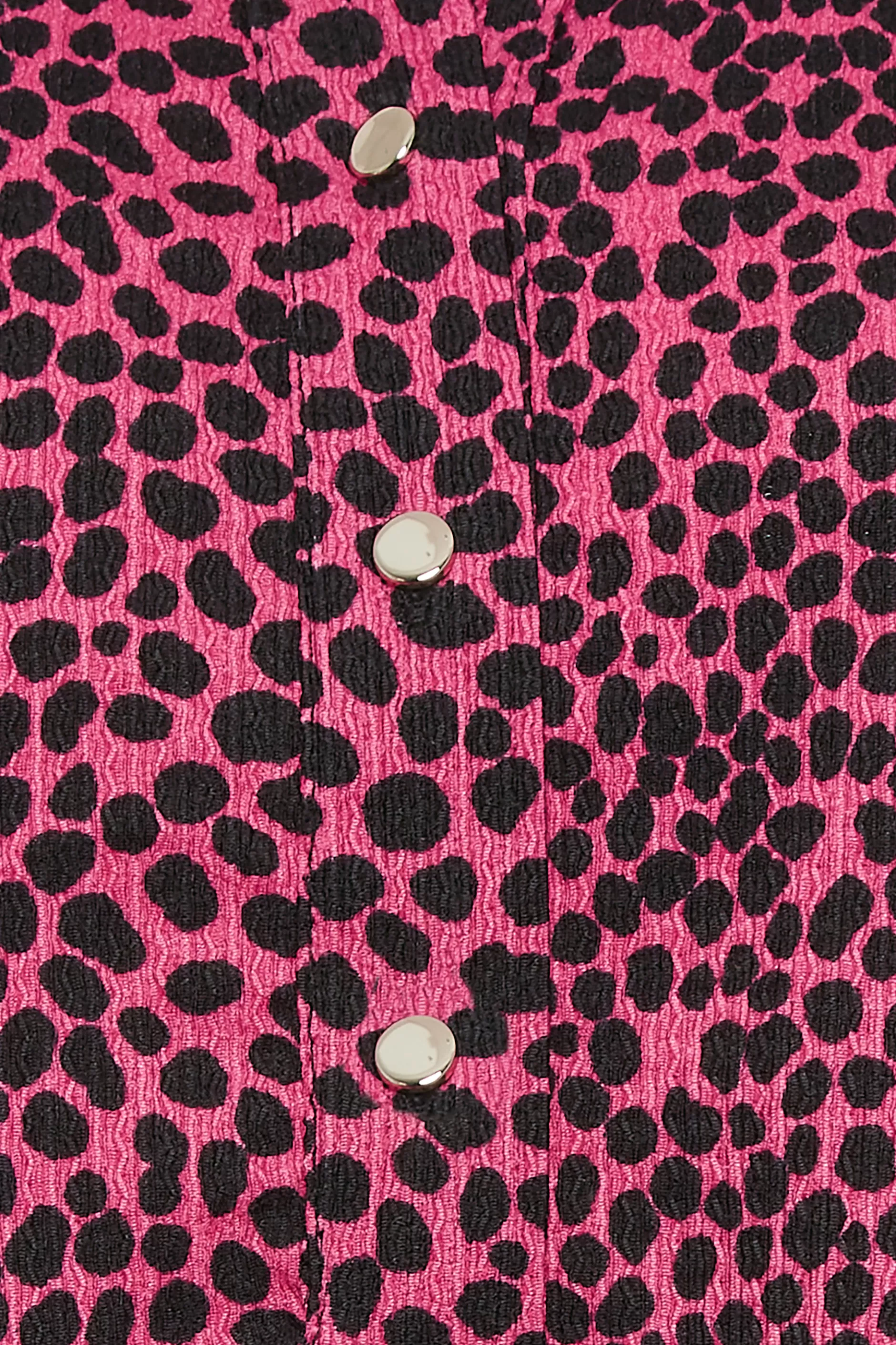 Women M&Co Shirts> Womens Pink Spot Print Half Placket Jersey Shirt