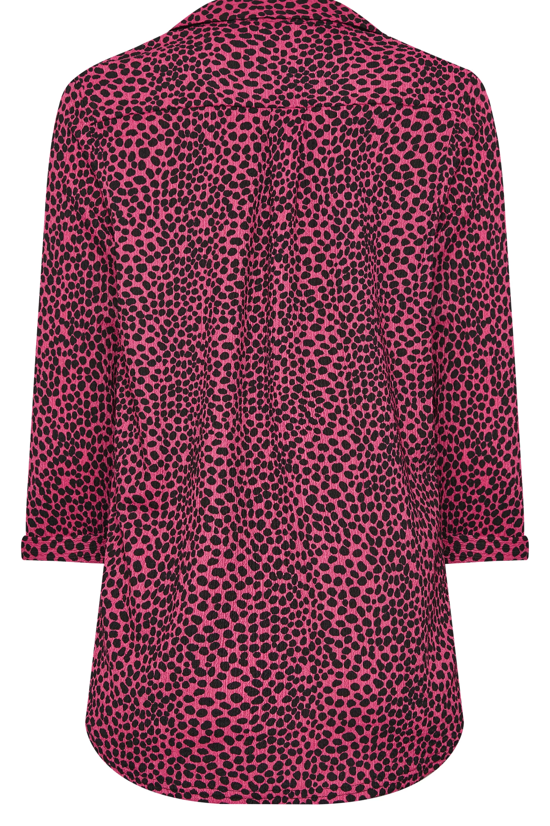 Women M&Co Shirts> Womens Pink Spot Print Half Placket Jersey Shirt
