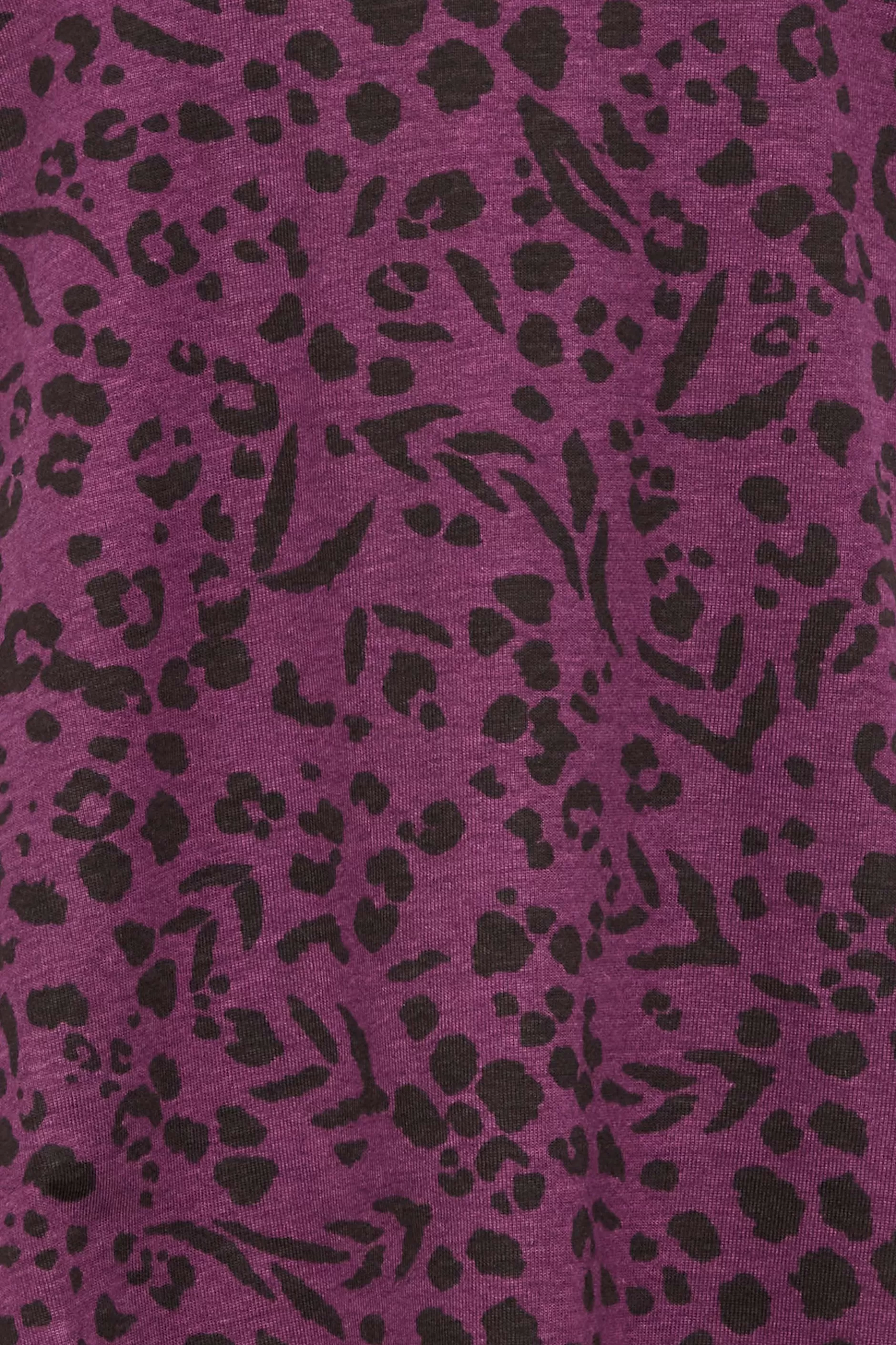 Women M&Co Long Sleeve Tops> Womens Purple Animal Print Long Sleeve Cotton Top