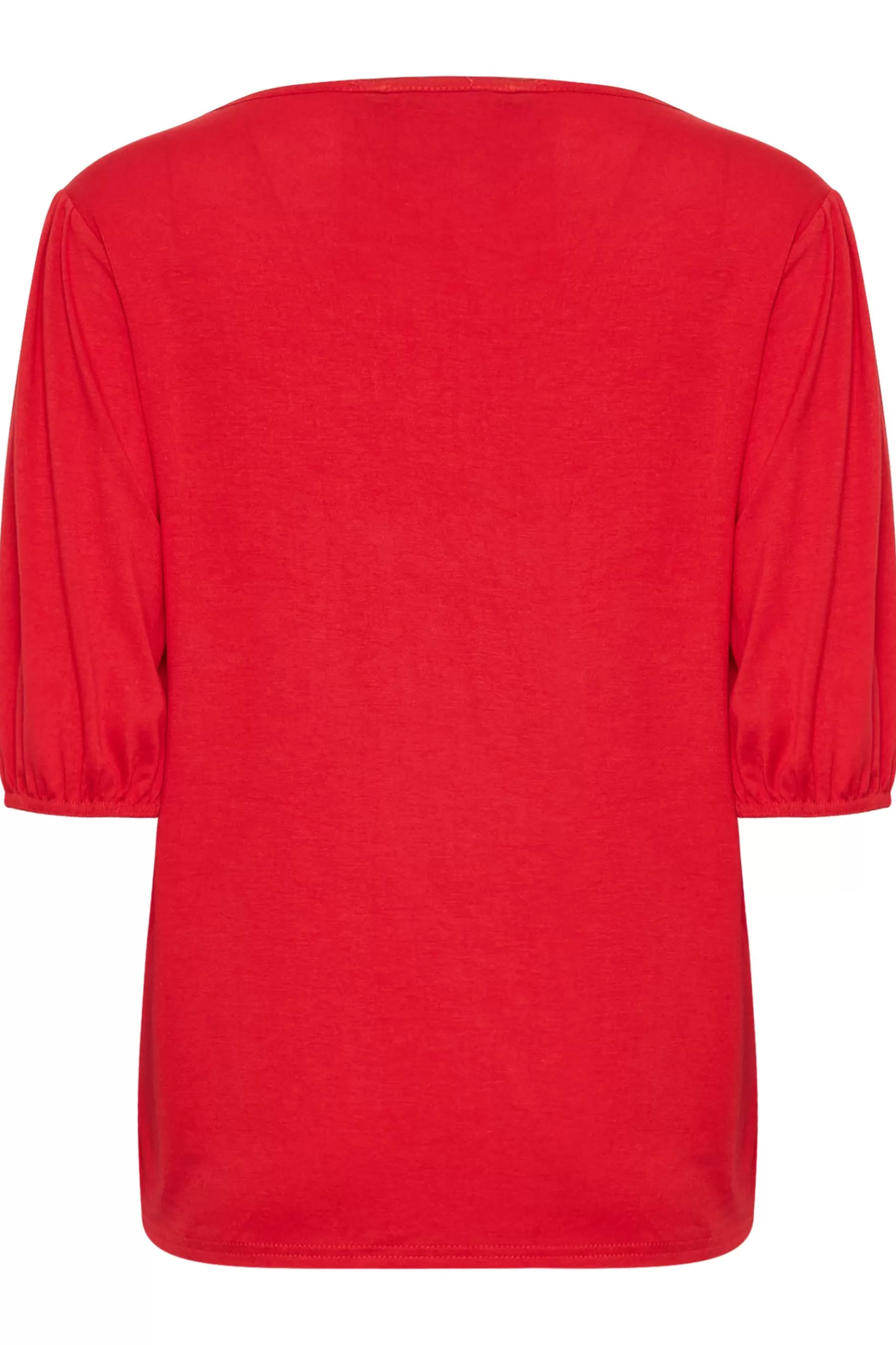 Women M&Co Blouses> Womens Red Balloon Sleeve Top