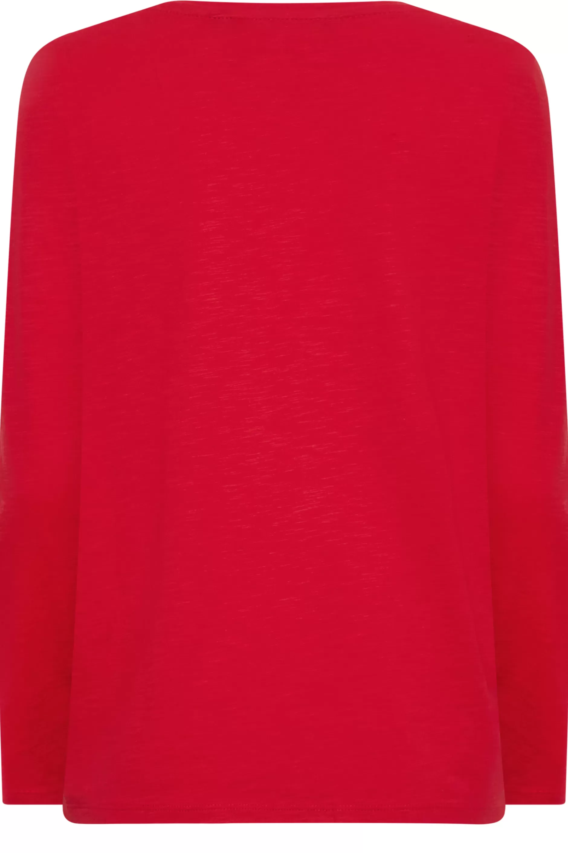 Women M&Co T-Shirts> Womens Red V-Neck Long Sleeve Cotton Blend T-Shirt