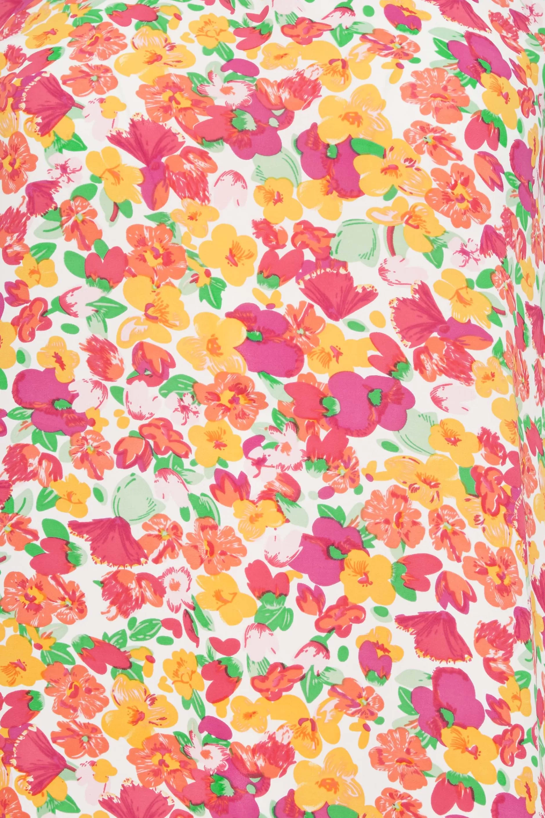 Women M&Co Short Sleeve Tops> Womens White & Pink Floral Print Puff Sleeve Blouse