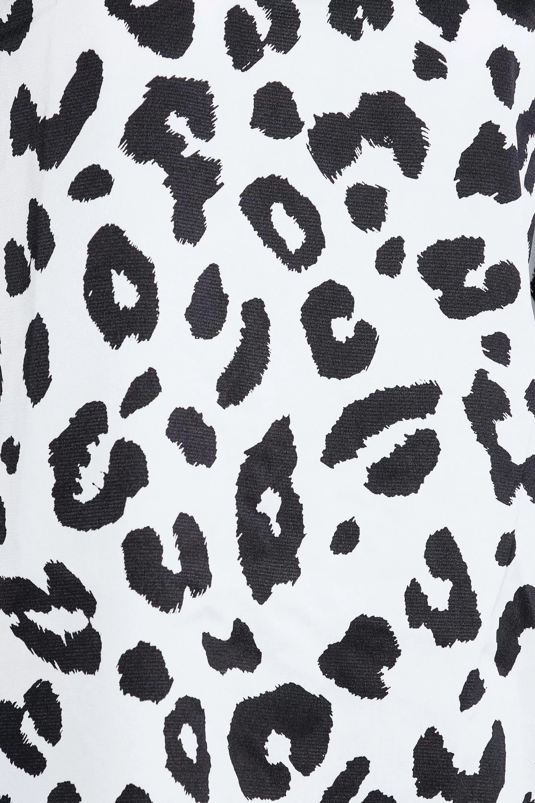Women M&Co Long Sleeve Tops> Womens White Leopard Print High Neck Satin Blouse
