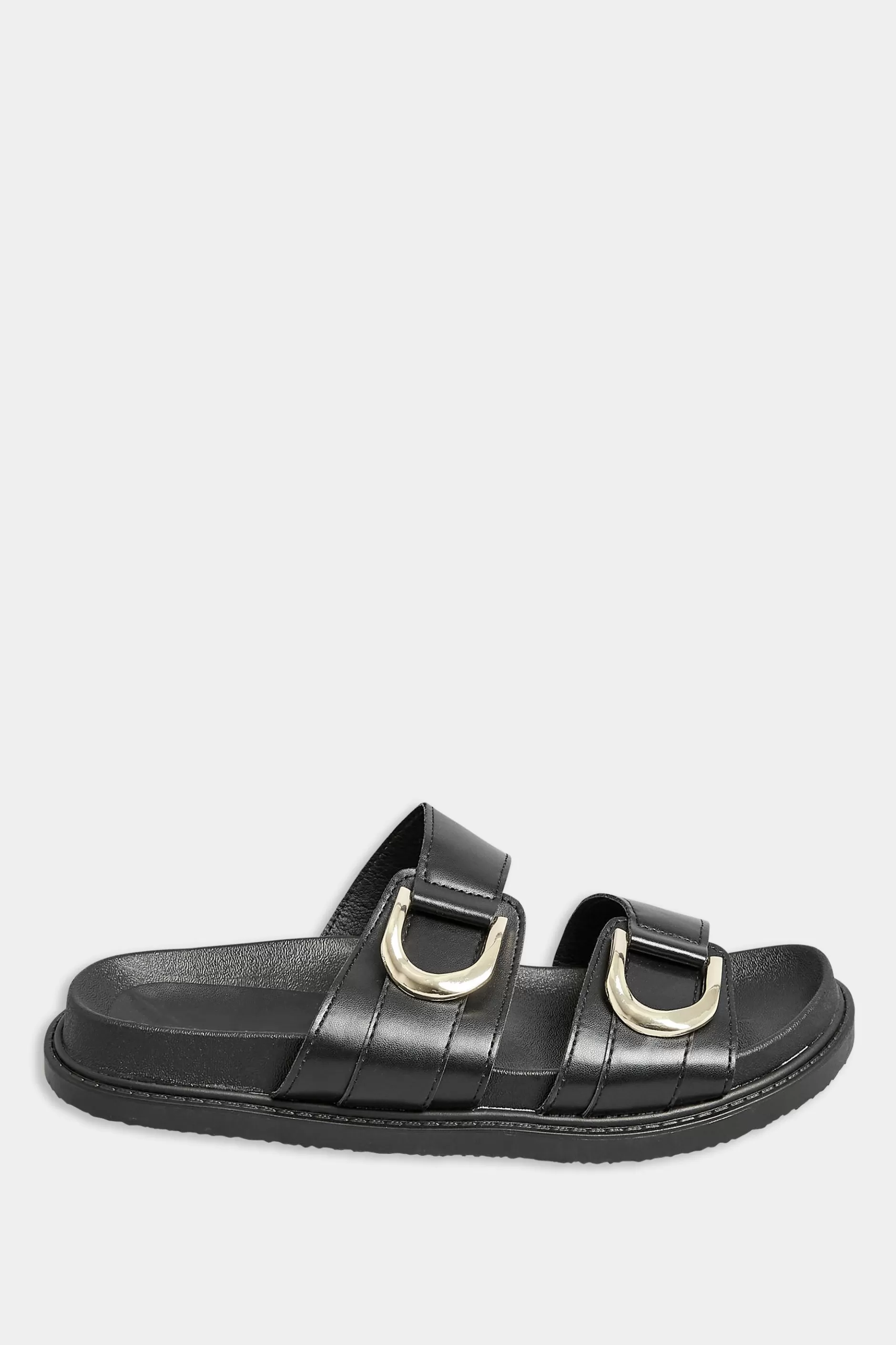Women M&Co Sandals>Pixiegirl Pixiegirl Black Buckle Strap Sandals In Standard D Fit