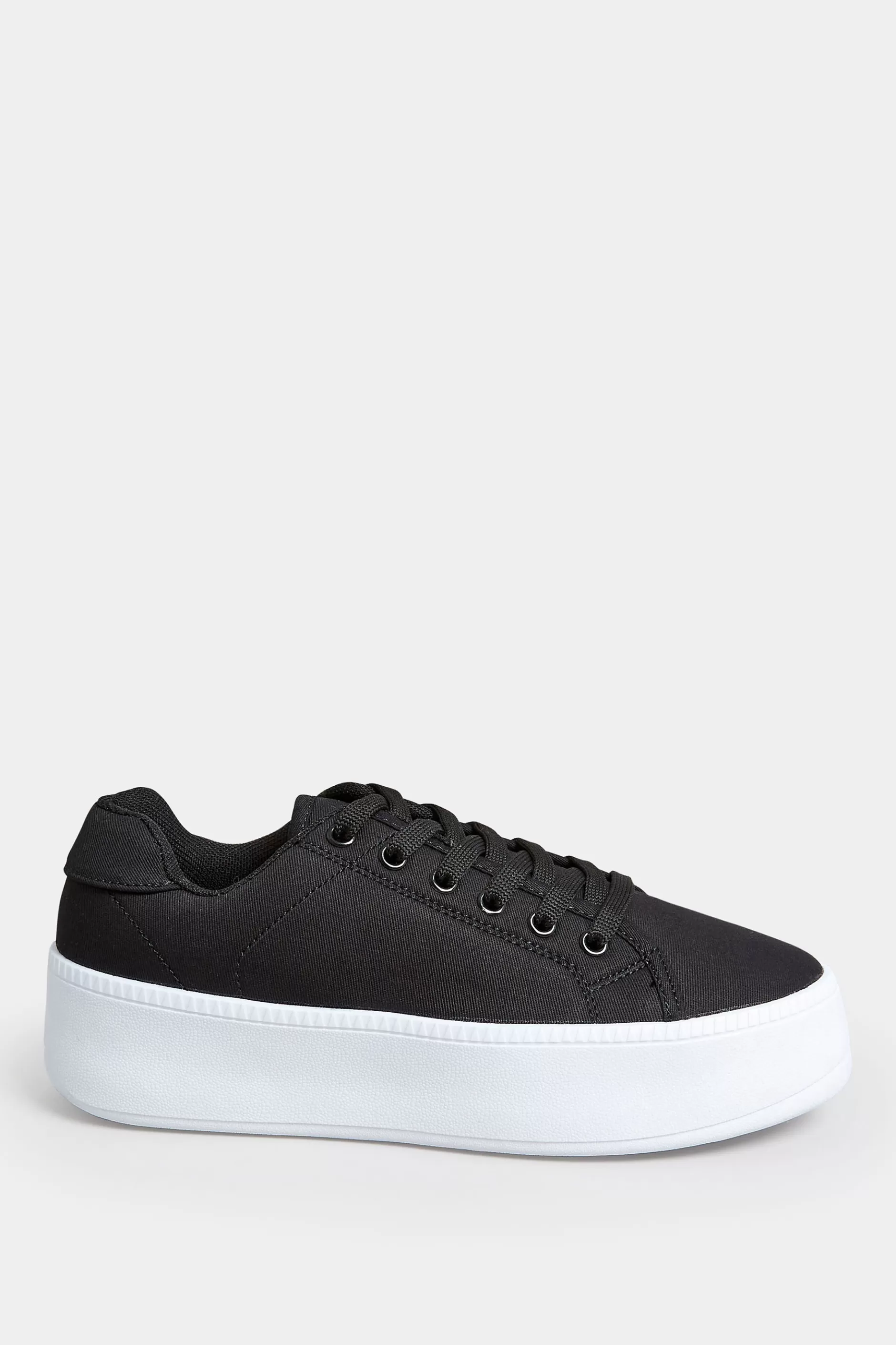 Women M&Co Flat Shoes>Pixiegirl Pixiegirl Black Canvas Platform Trainers In Standard Fit