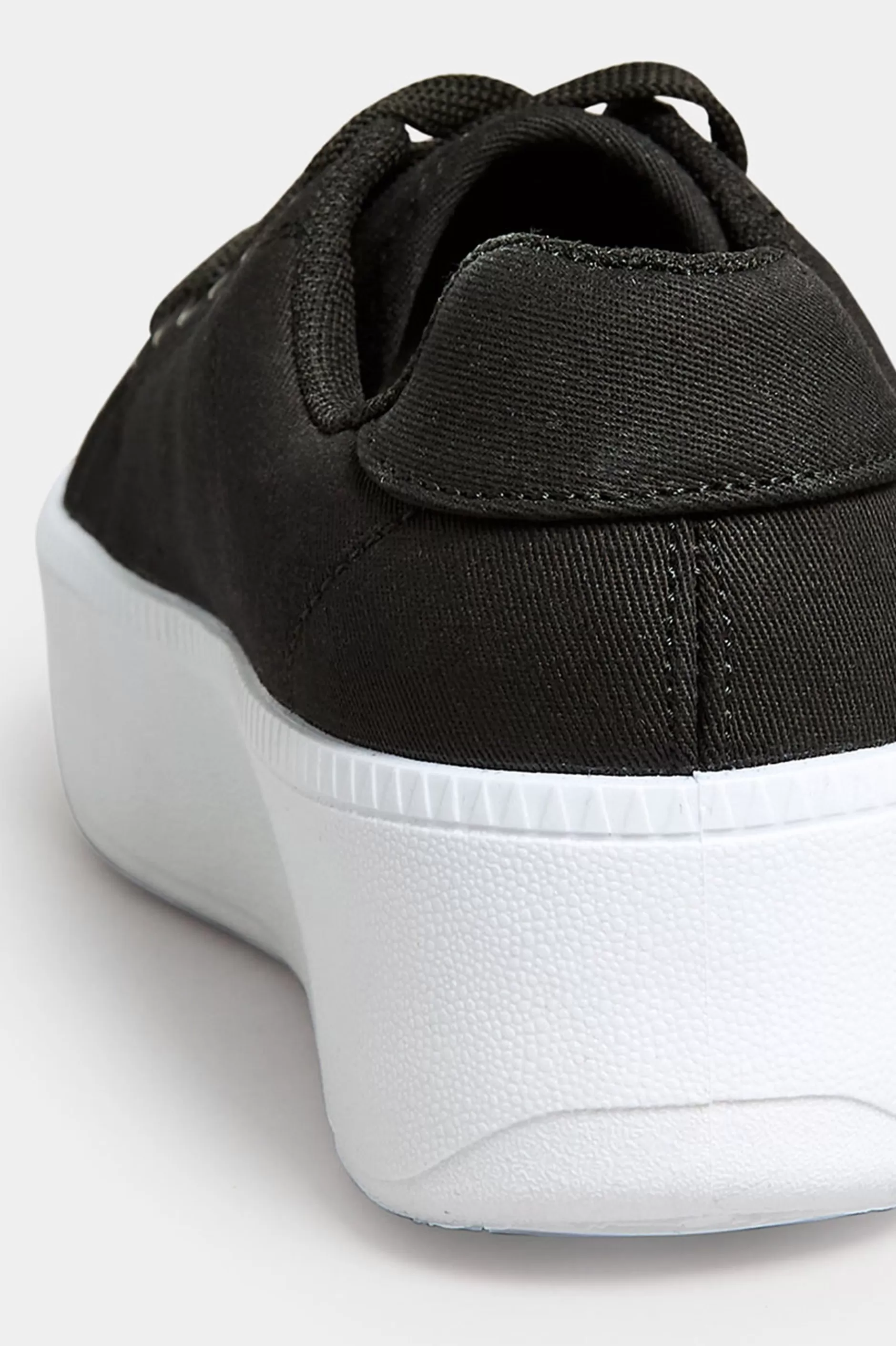 Women M&Co Flat Shoes>Pixiegirl Pixiegirl Black Canvas Platform Trainers In Standard Fit