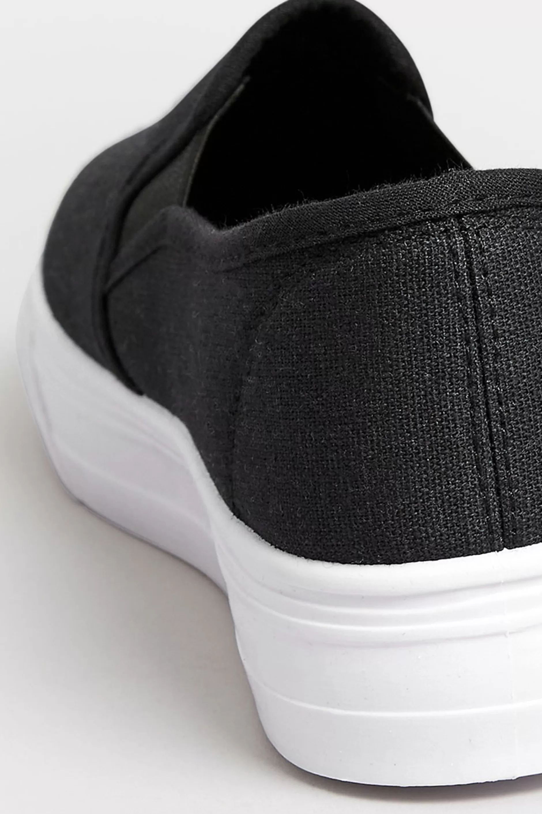 Women M&Co Flat Shoes>Pixiegirl Pixiegirl Black Canvas Slip On Flatform Trainers In Standard Fit