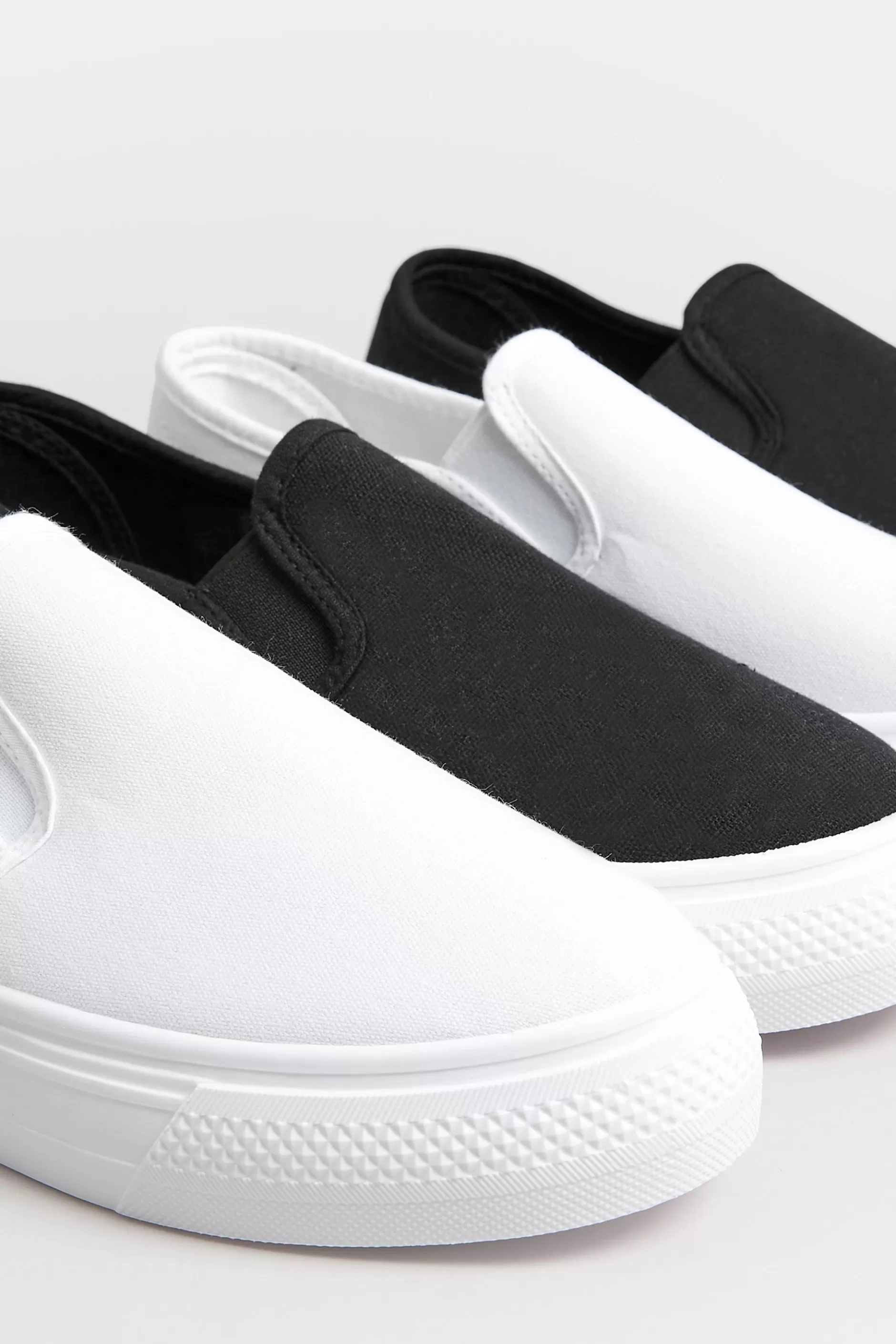 Women M&Co Flat Shoes>Pixiegirl Pixiegirl Black Canvas Slip On Flatform Trainers In Standard Fit