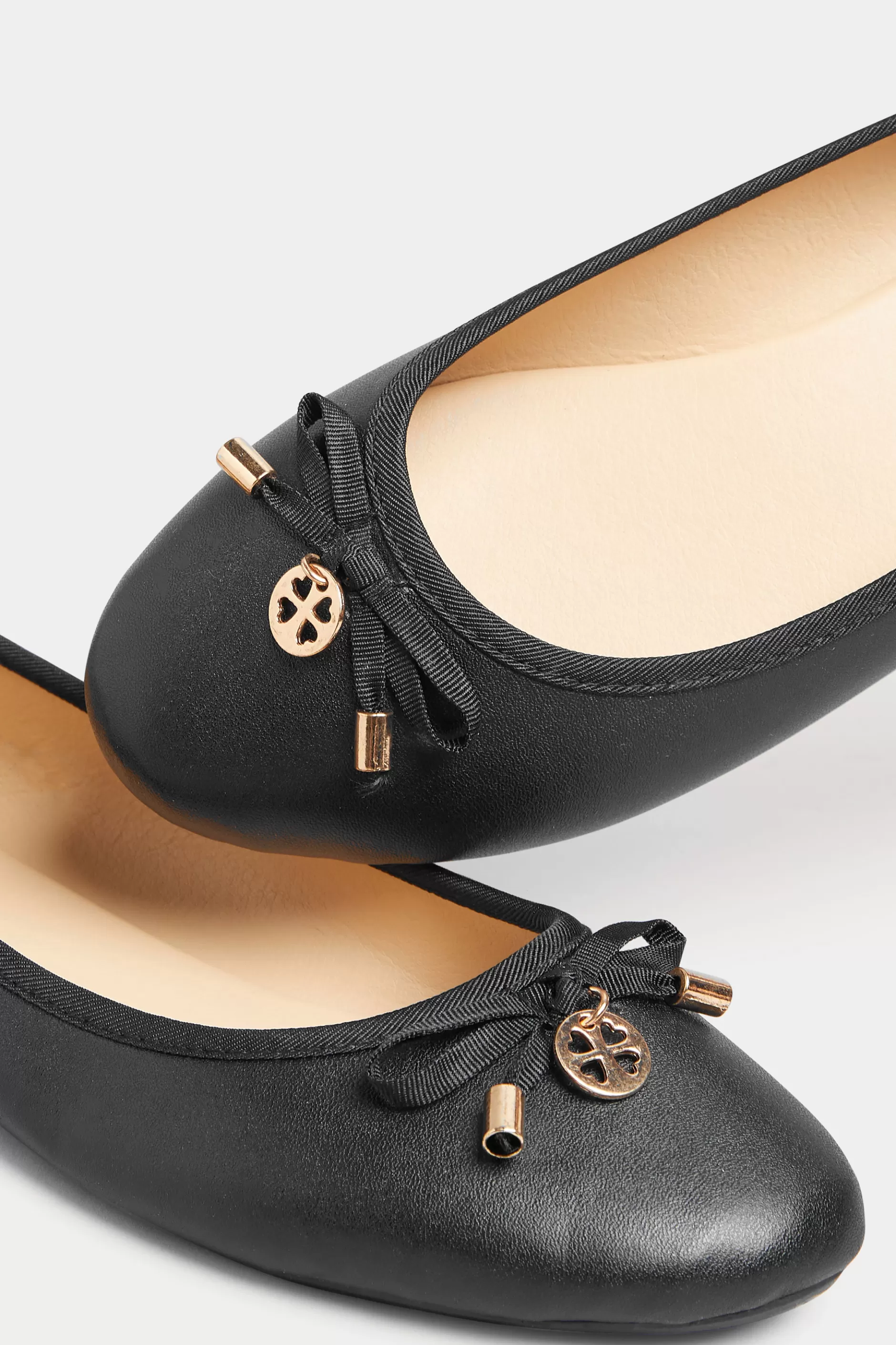 Women M&Co Flat Shoes>Pixiegirl Pixiegirl Black Faux Leather Bow Ballet Pumps In Standard Fit