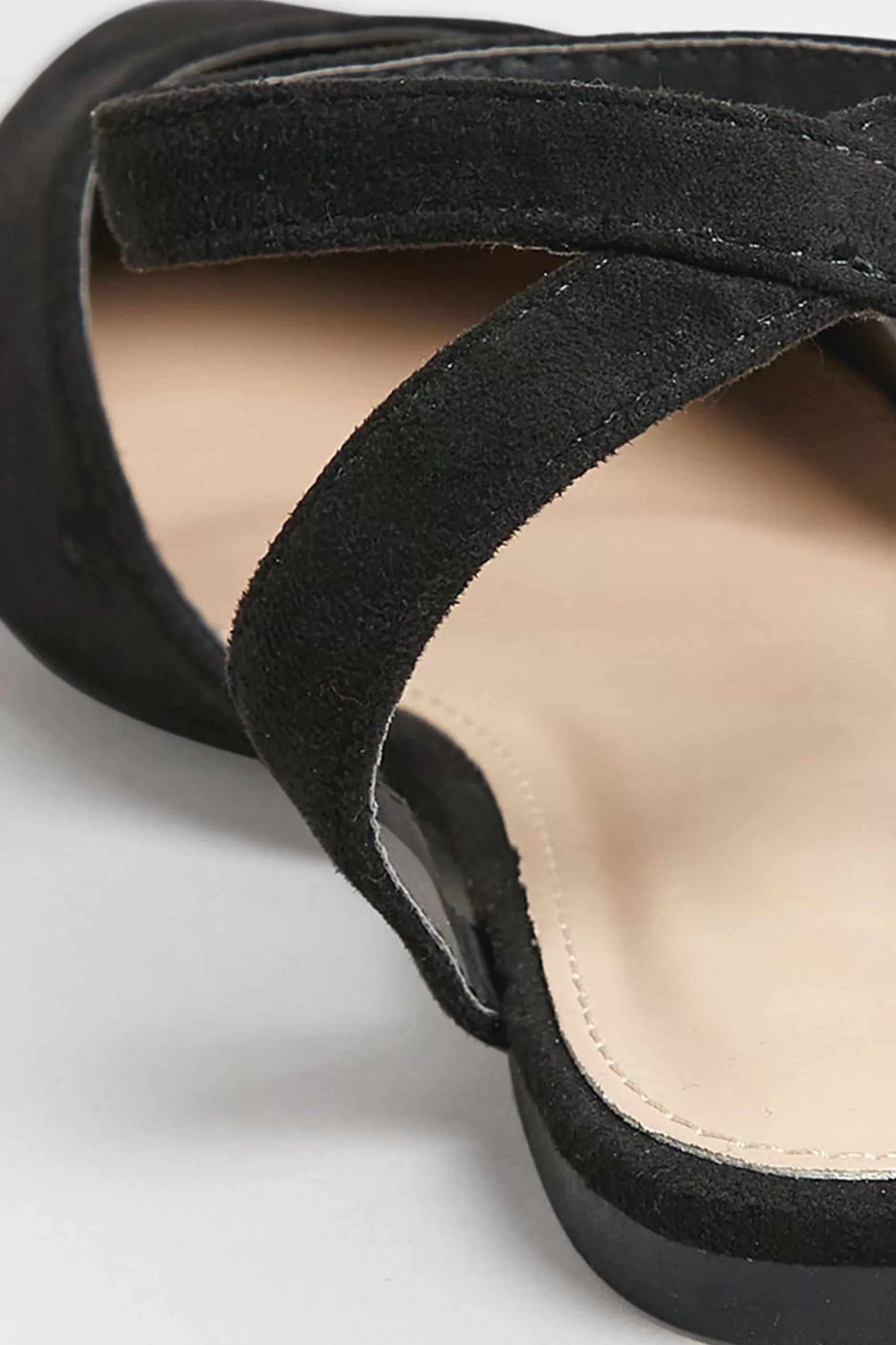 Women M&Co Flat Shoes>Pixiegirl Pixiegirl Black Faux Suede Two Part Pointed Ballerina Pumps In Standard Fit