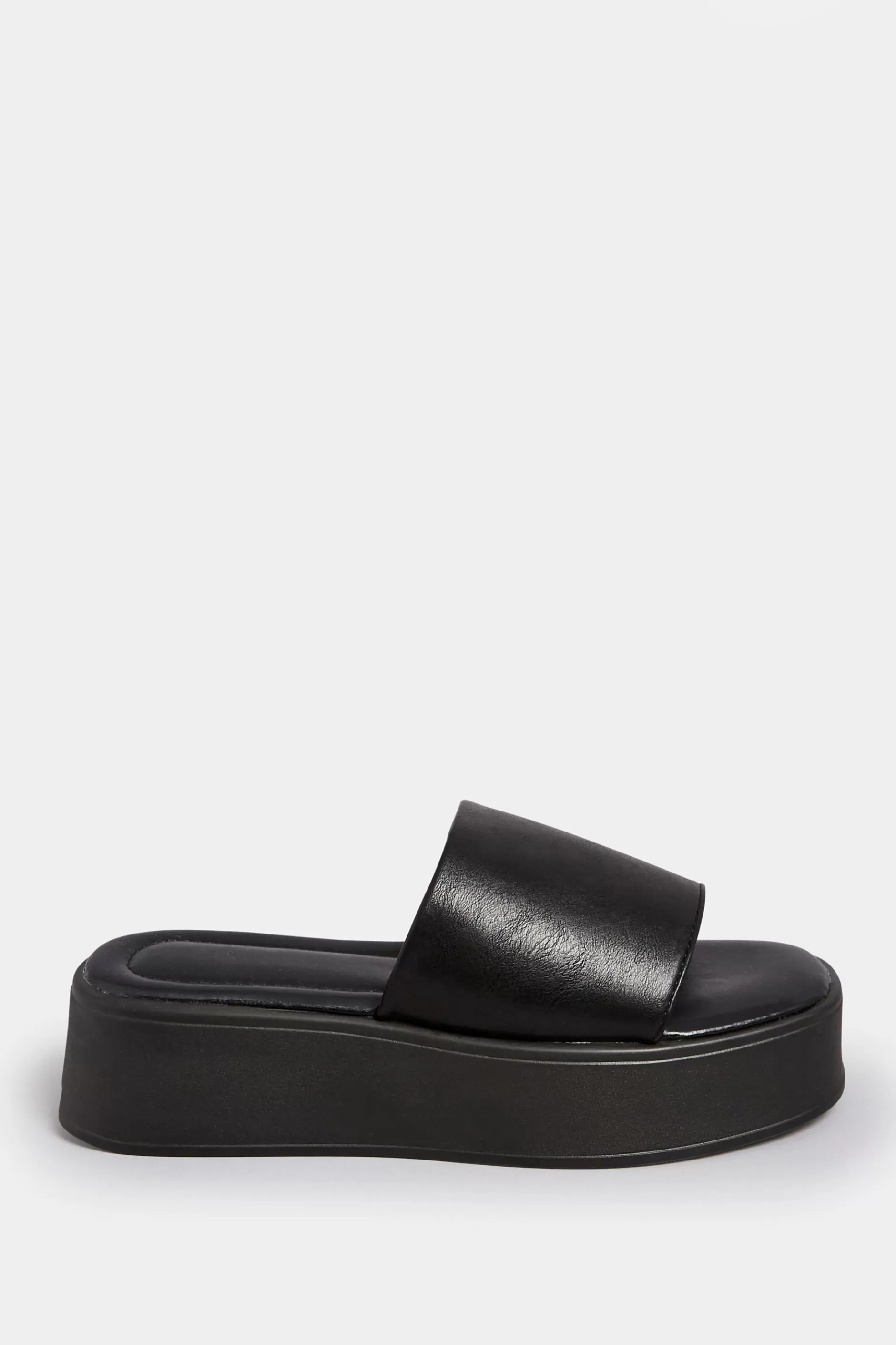 Women M&Co Sandals>Pixiegirl Pixiegirl Black Flatform Mule Sandals In Standard Fit