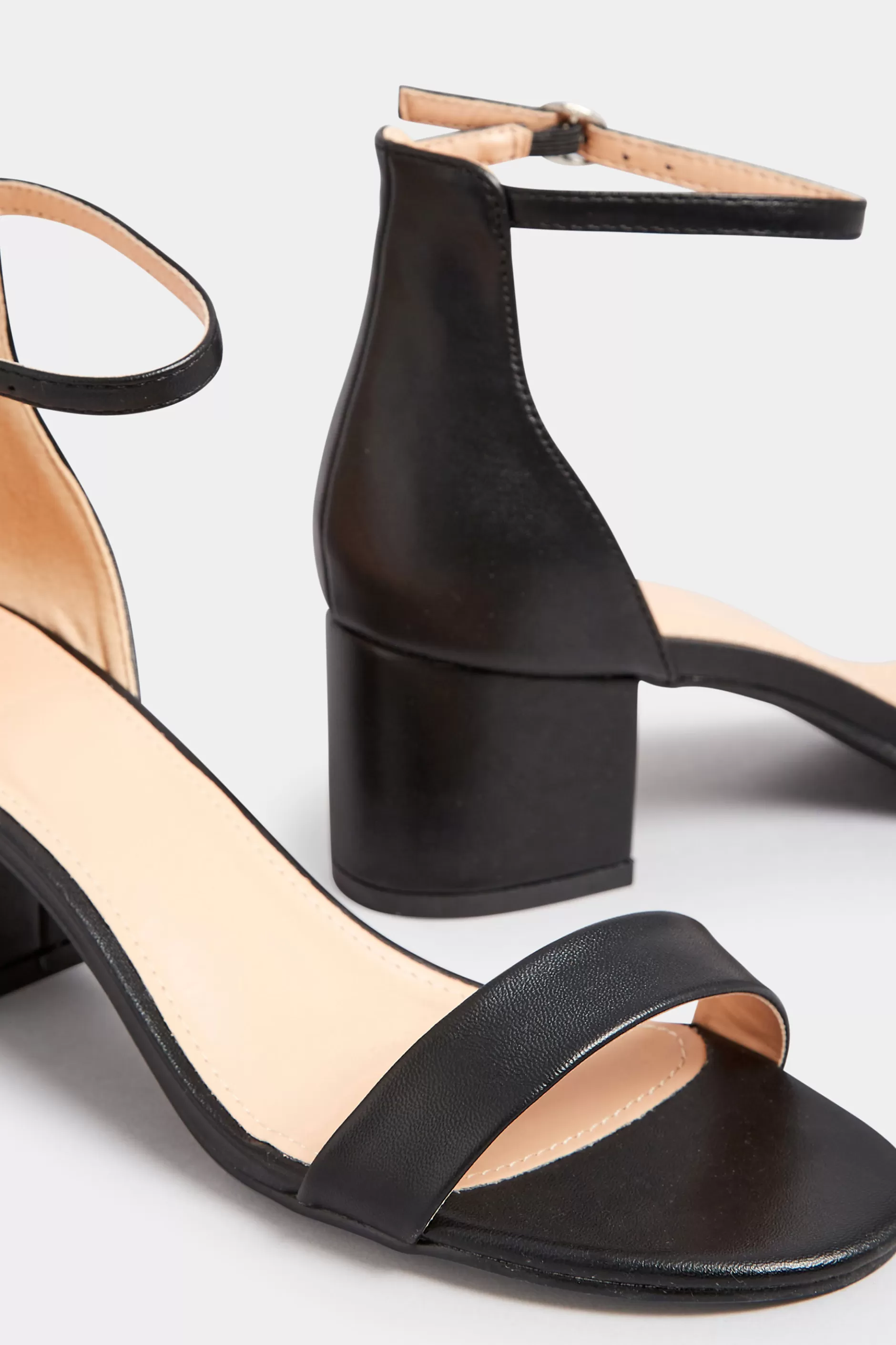 Women M&Co Heels>Pixiegirl Pixiegirl Black Mid Block Heel Sandals In Standard Fit