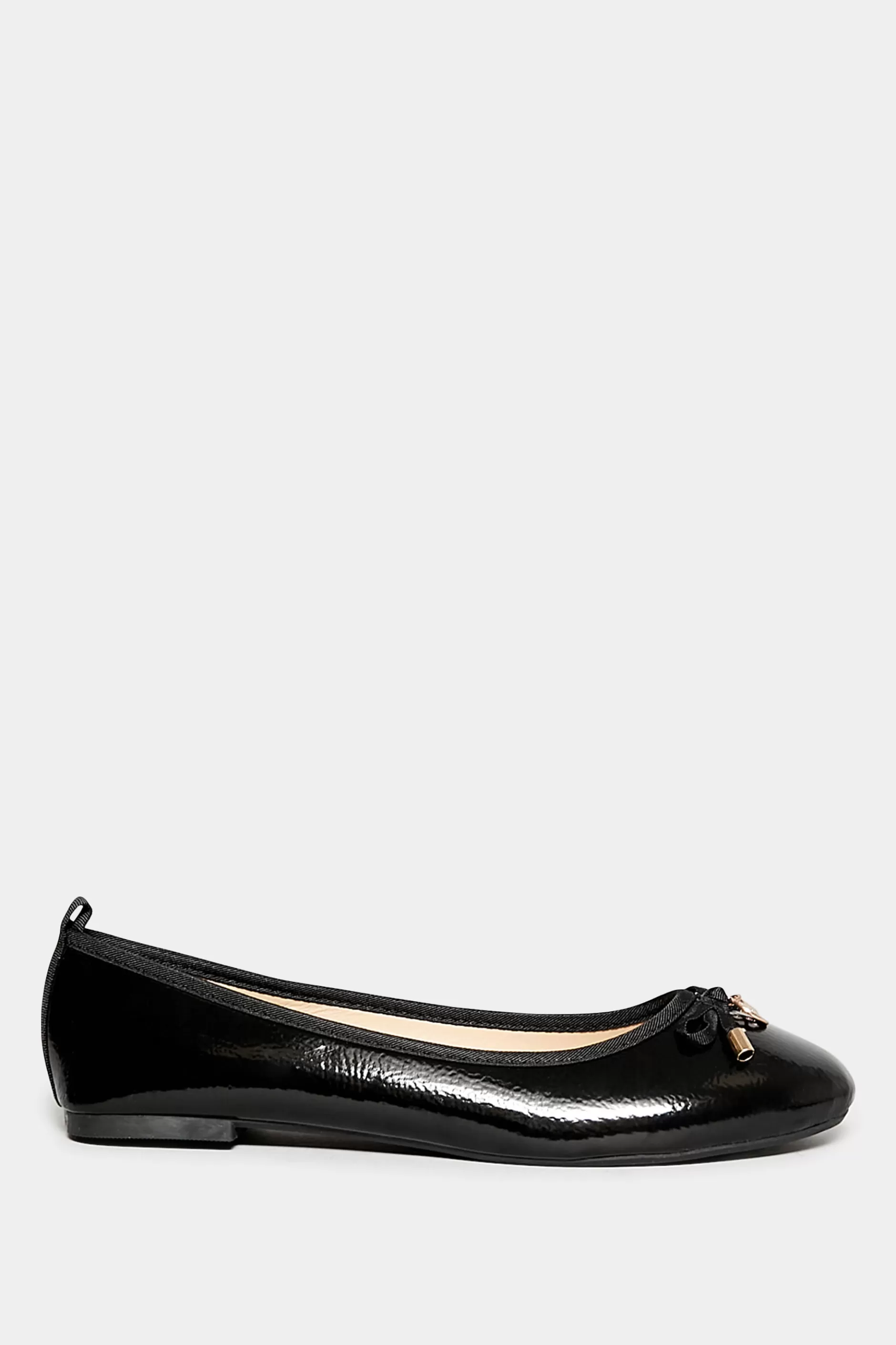 Women M&Co Flat Shoes>Pixiegirl Pixiegirl Black Patent Bow Ballet Pumps In Standard Fit