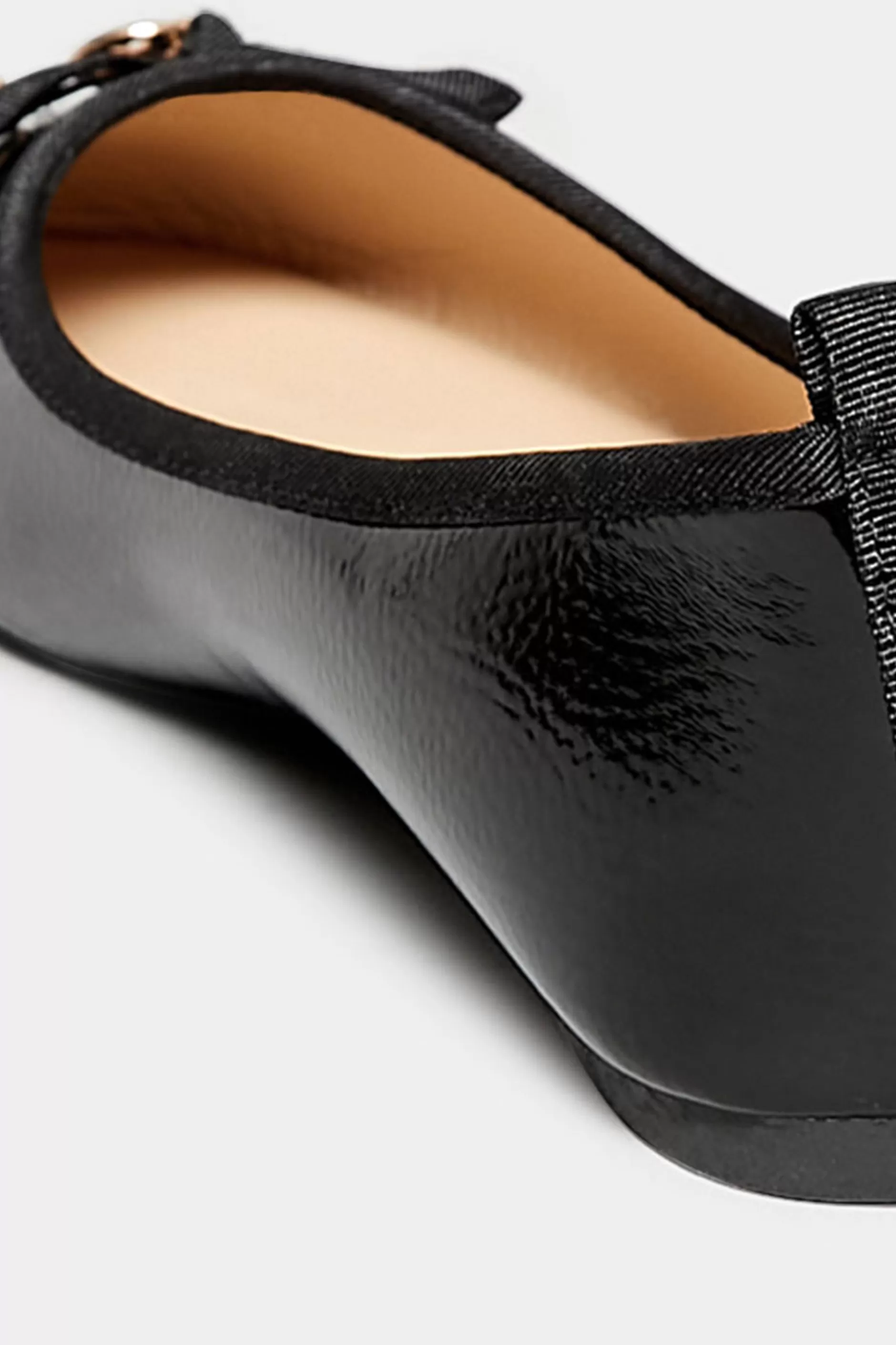 Women M&Co Flat Shoes>Pixiegirl Pixiegirl Black Patent Bow Ballet Pumps In Standard Fit