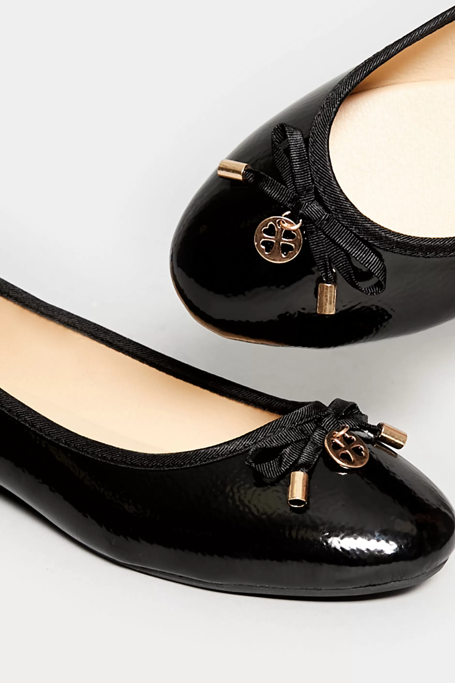 Women M&Co Flat Shoes>Pixiegirl Pixiegirl Black Patent Bow Ballet Pumps In Standard Fit