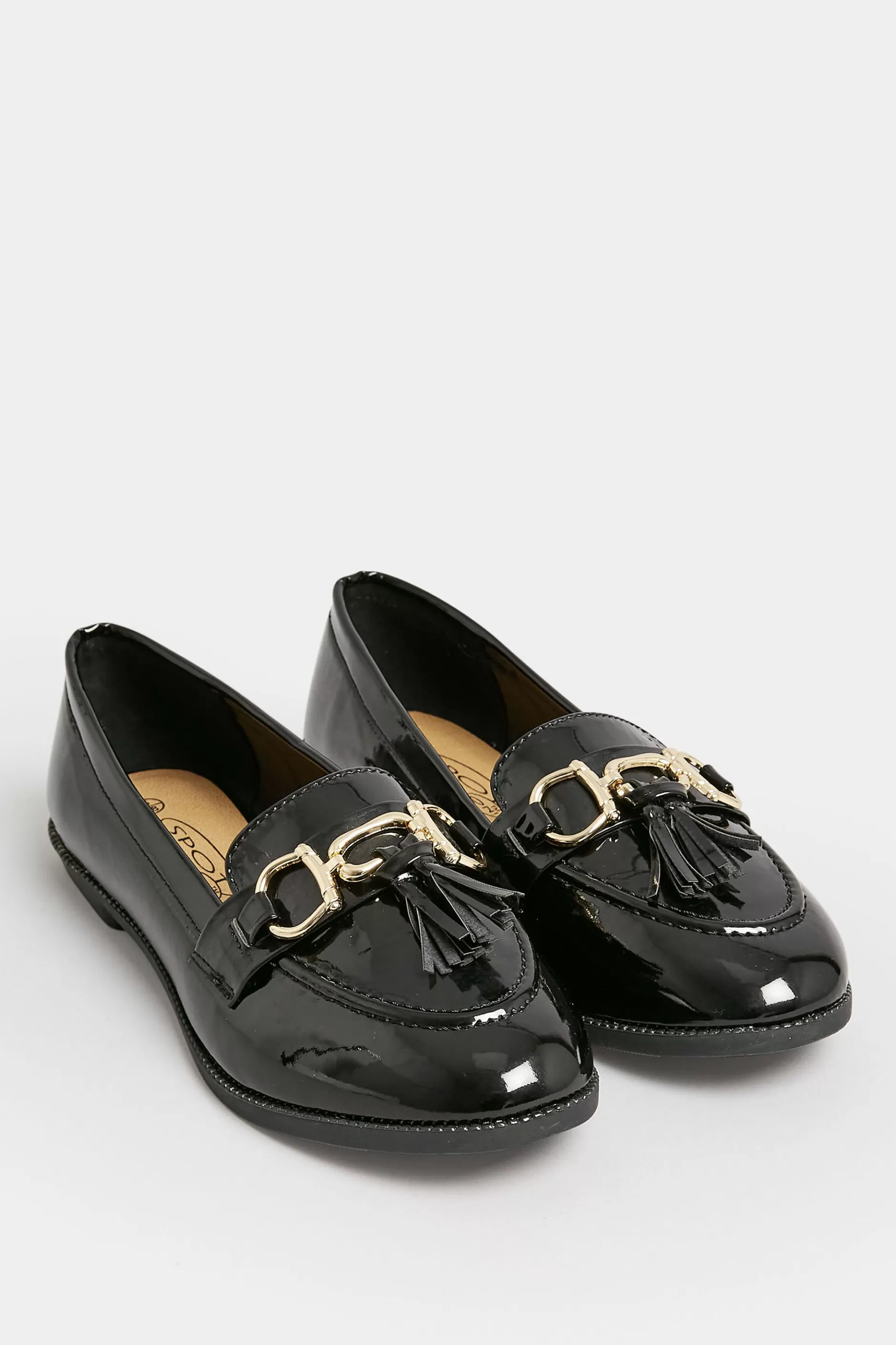 Women M&Co Flat Shoes>Pixiegirl Pixiegirl Black Patent Loafers In Standard Fit