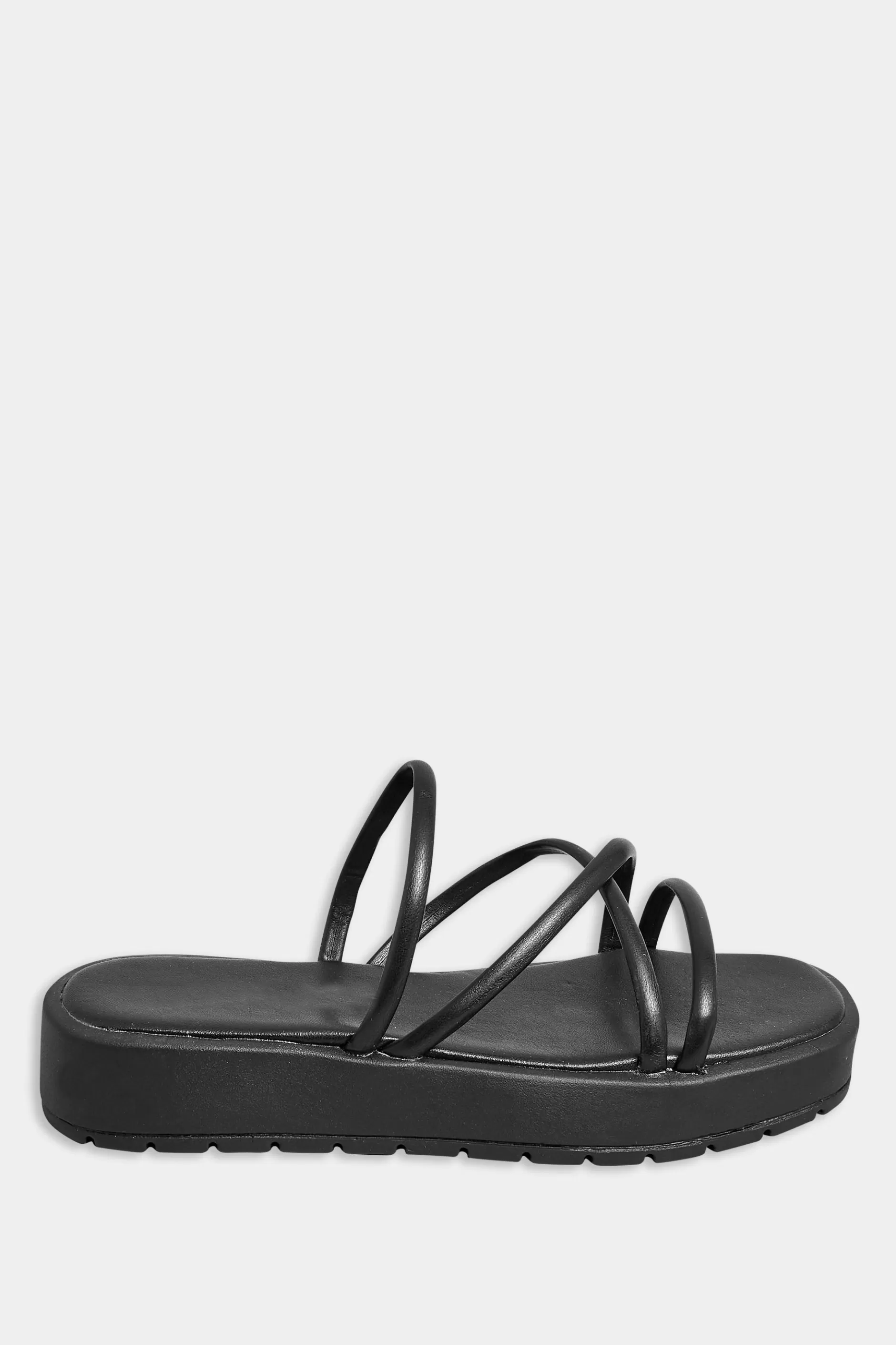 Women M&Co Sandals>Pixiegirl Pixiegirl Black Strappy Flatform Sandals In Standard Fit