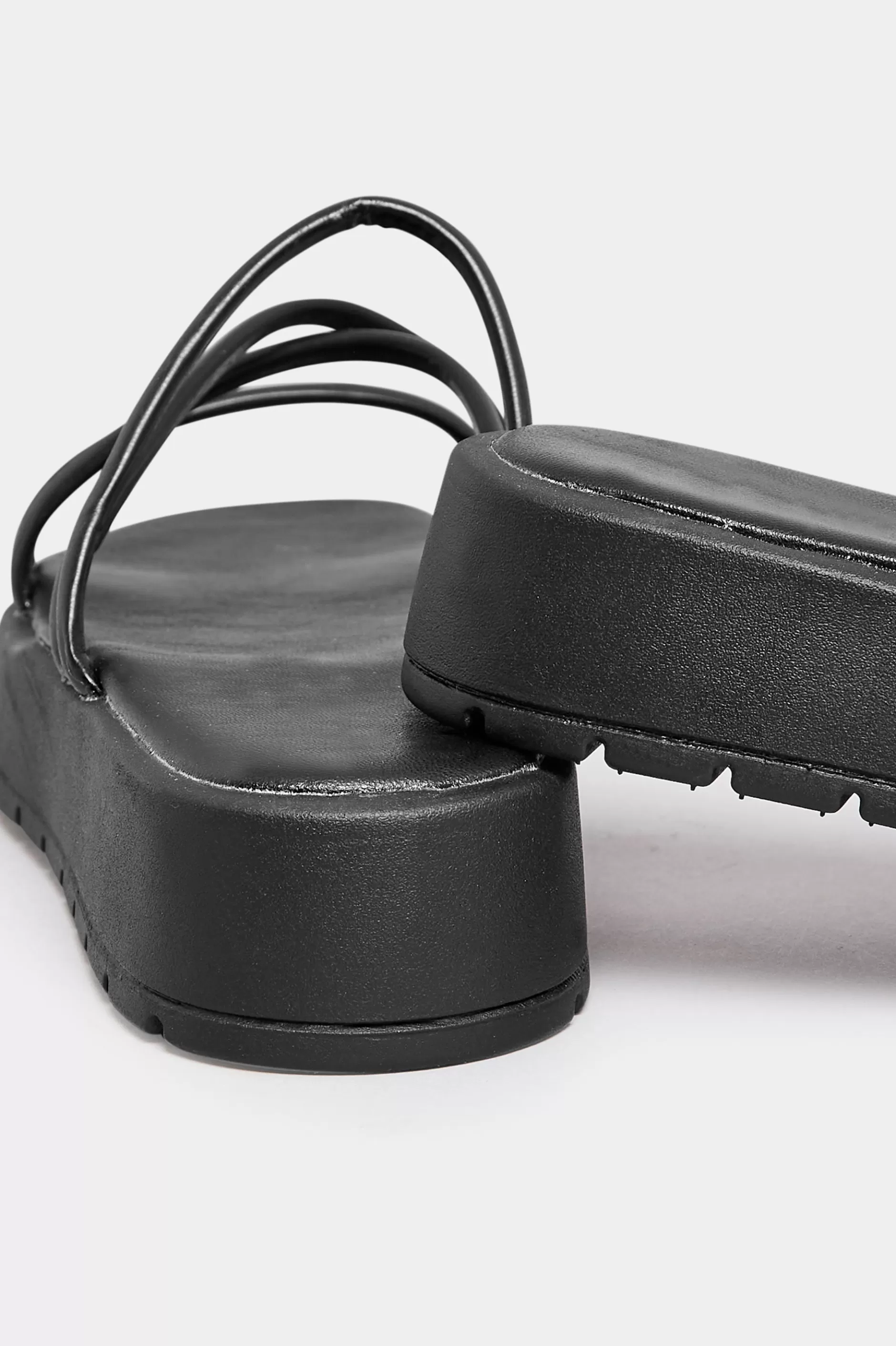 Women M&Co Sandals>Pixiegirl Pixiegirl Black Strappy Flatform Sandals In Standard Fit