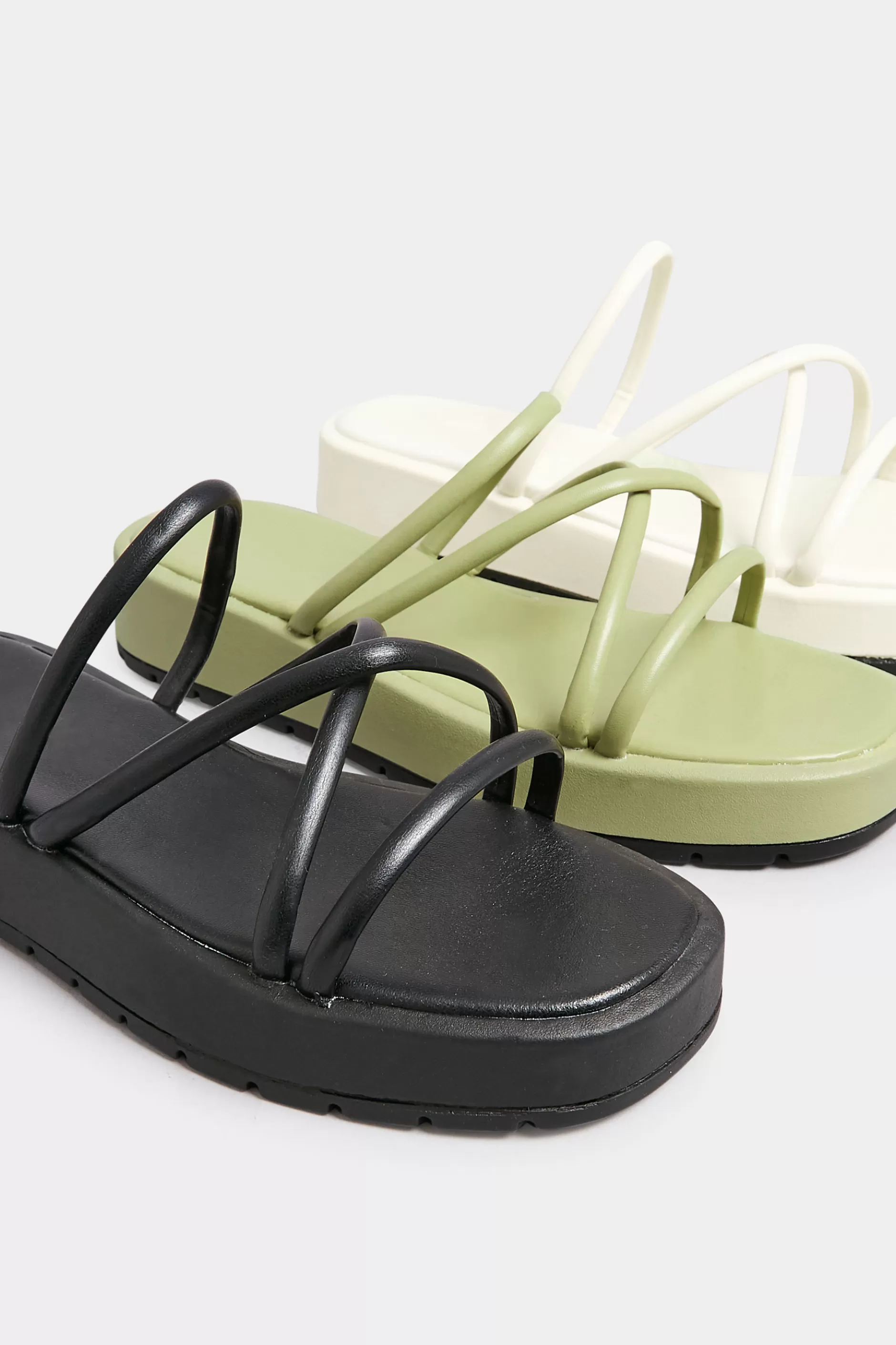 Women M&Co Sandals>Pixiegirl Pixiegirl Black Strappy Flatform Sandals In Standard Fit
