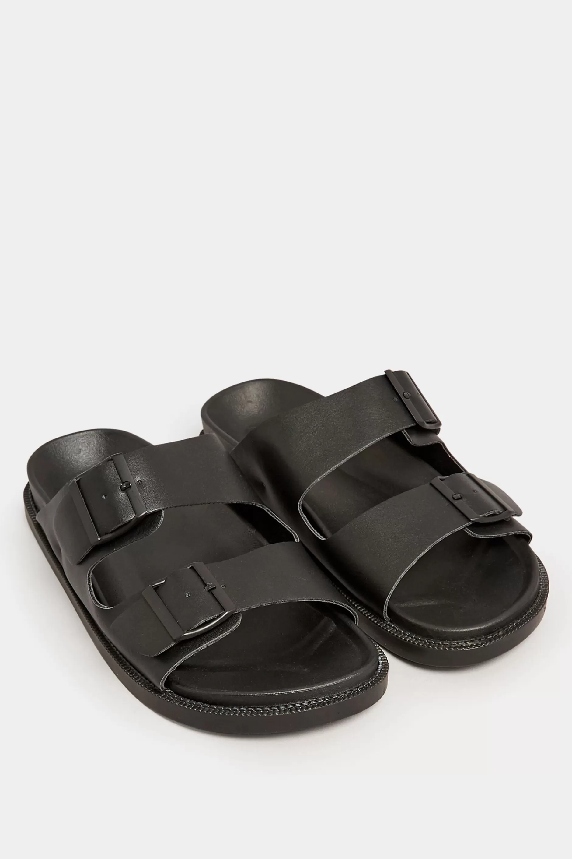 Women M&Co Flat Shoes>Pixiegirl Pixiegirl Black Two Buckle Sandals In Standard Fit