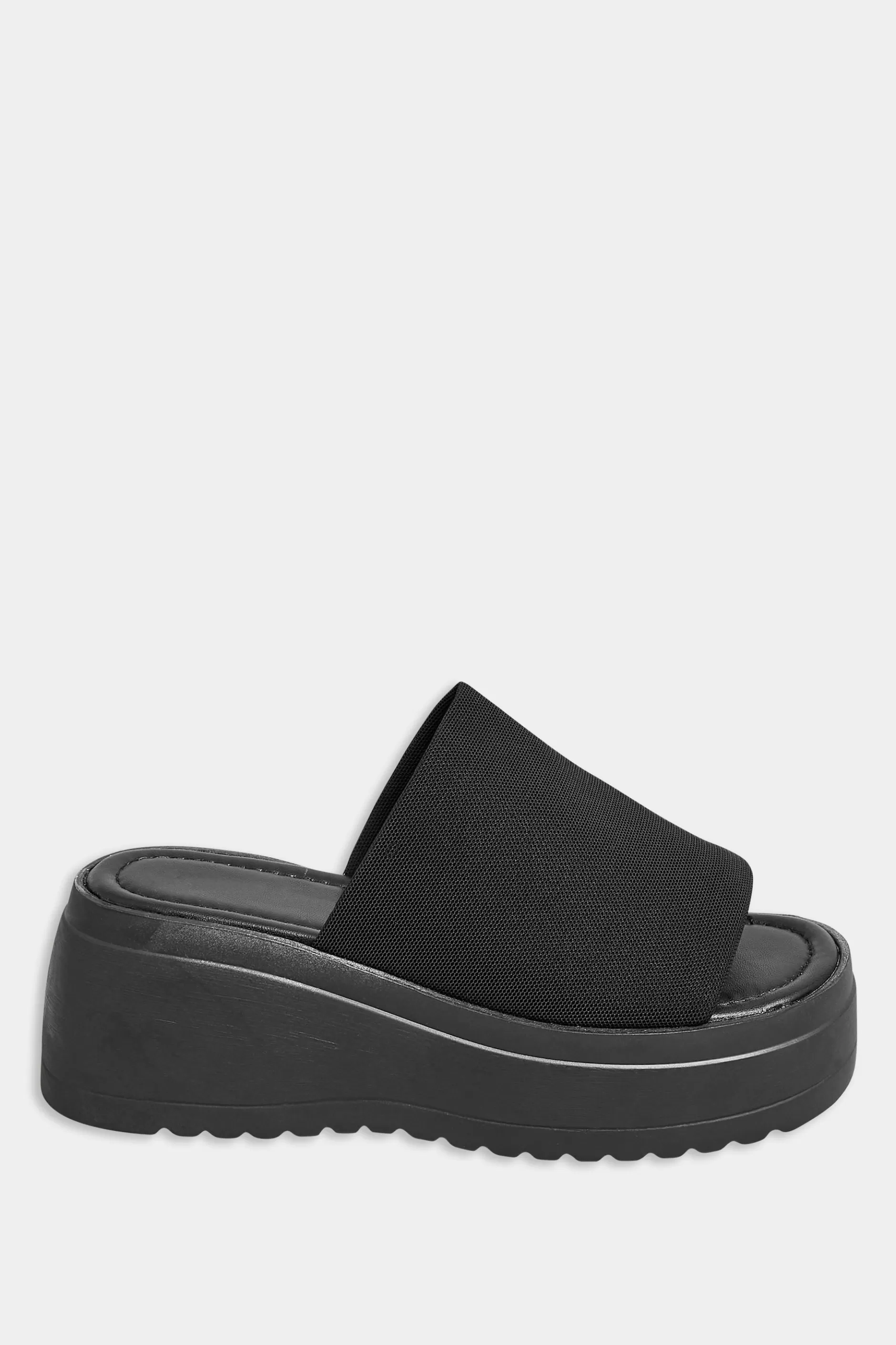 Women M&Co Flat Shoes>Pixiegirl Pixiegirl Black Wedge Platform Mule Sandals In Standard Fit
